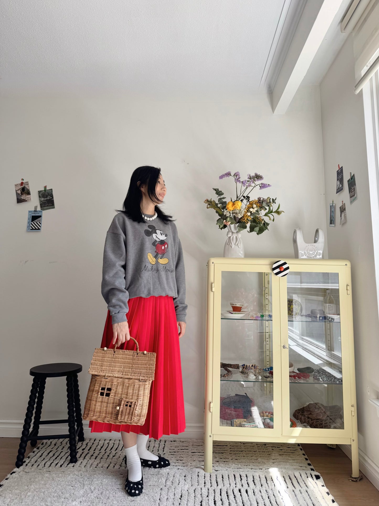 Vintage Micky Sweatshirt (Gray,Navy,beige)