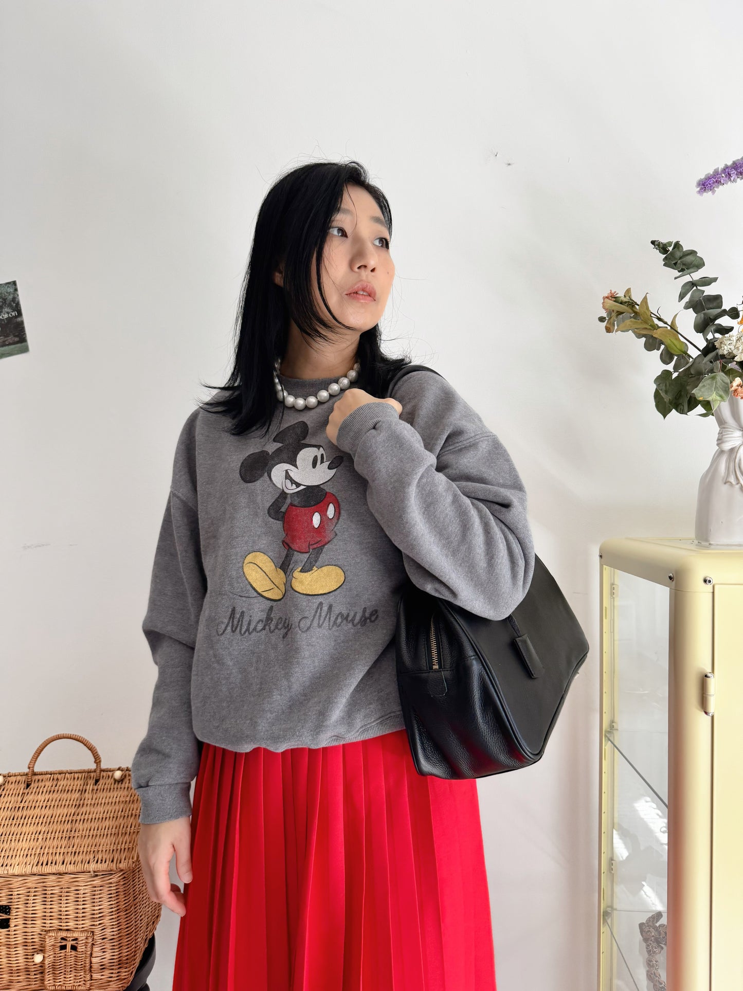 Vintage Micky Sweatshirt (Gray,Navy,beige)