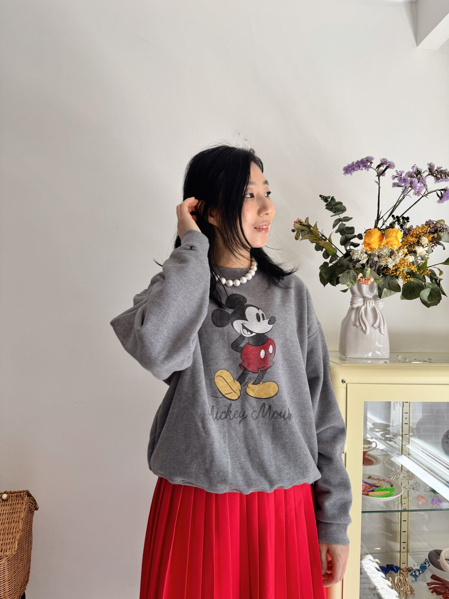 Vintage Micky Sweatshirt (Gray,Navy,beige)