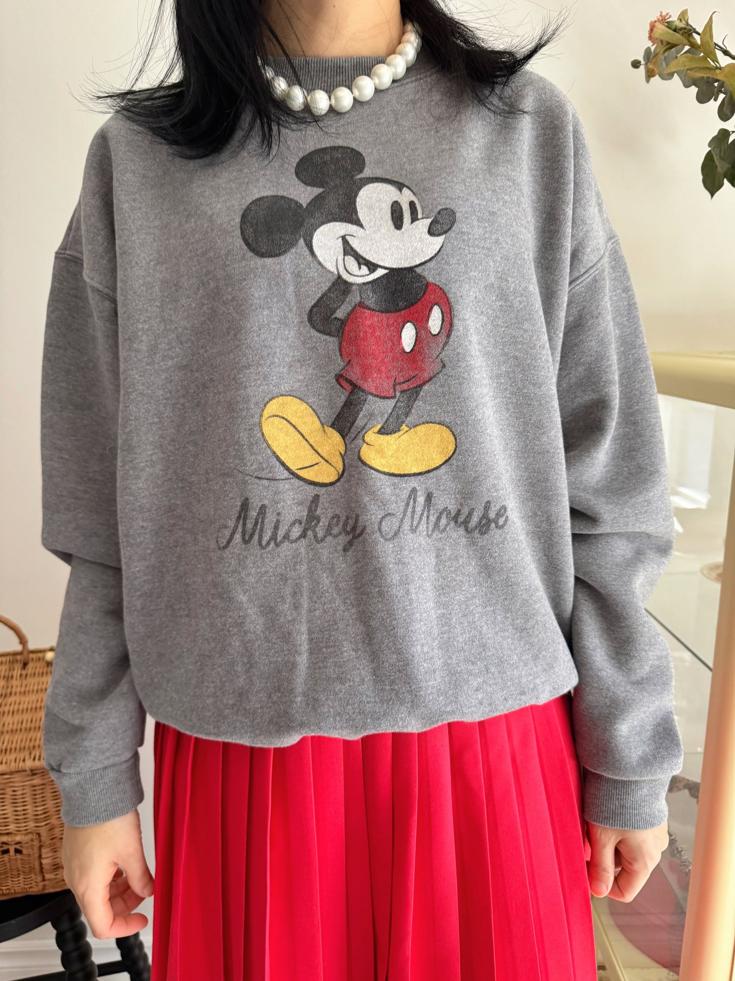 Vintage Micky Sweatshirt (Gray,Navy,beige)