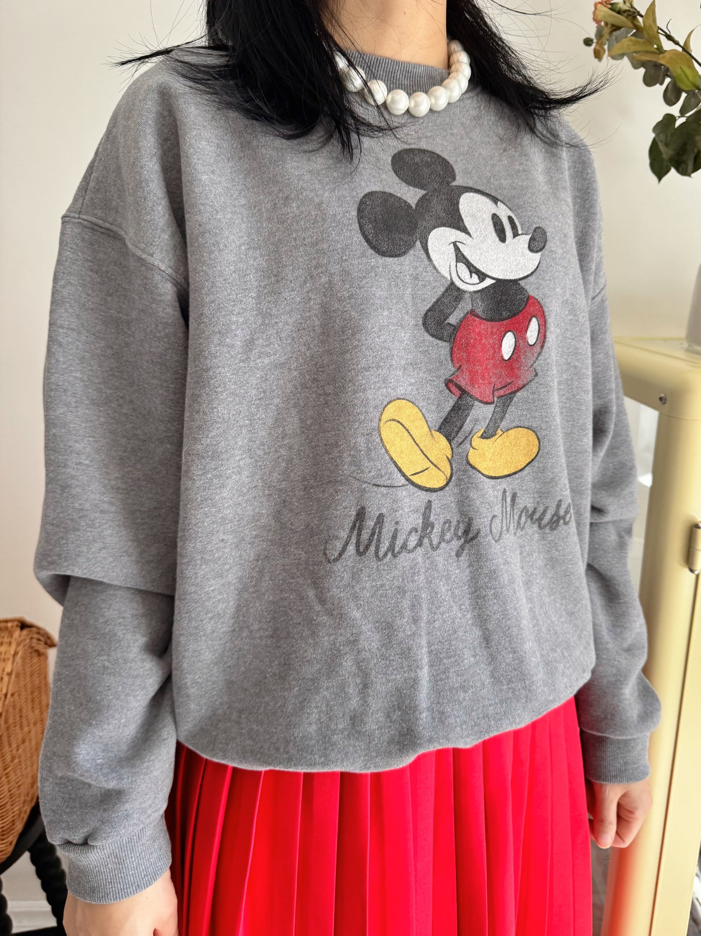 Vintage Micky Sweatshirt (Gray,Navy,beige)