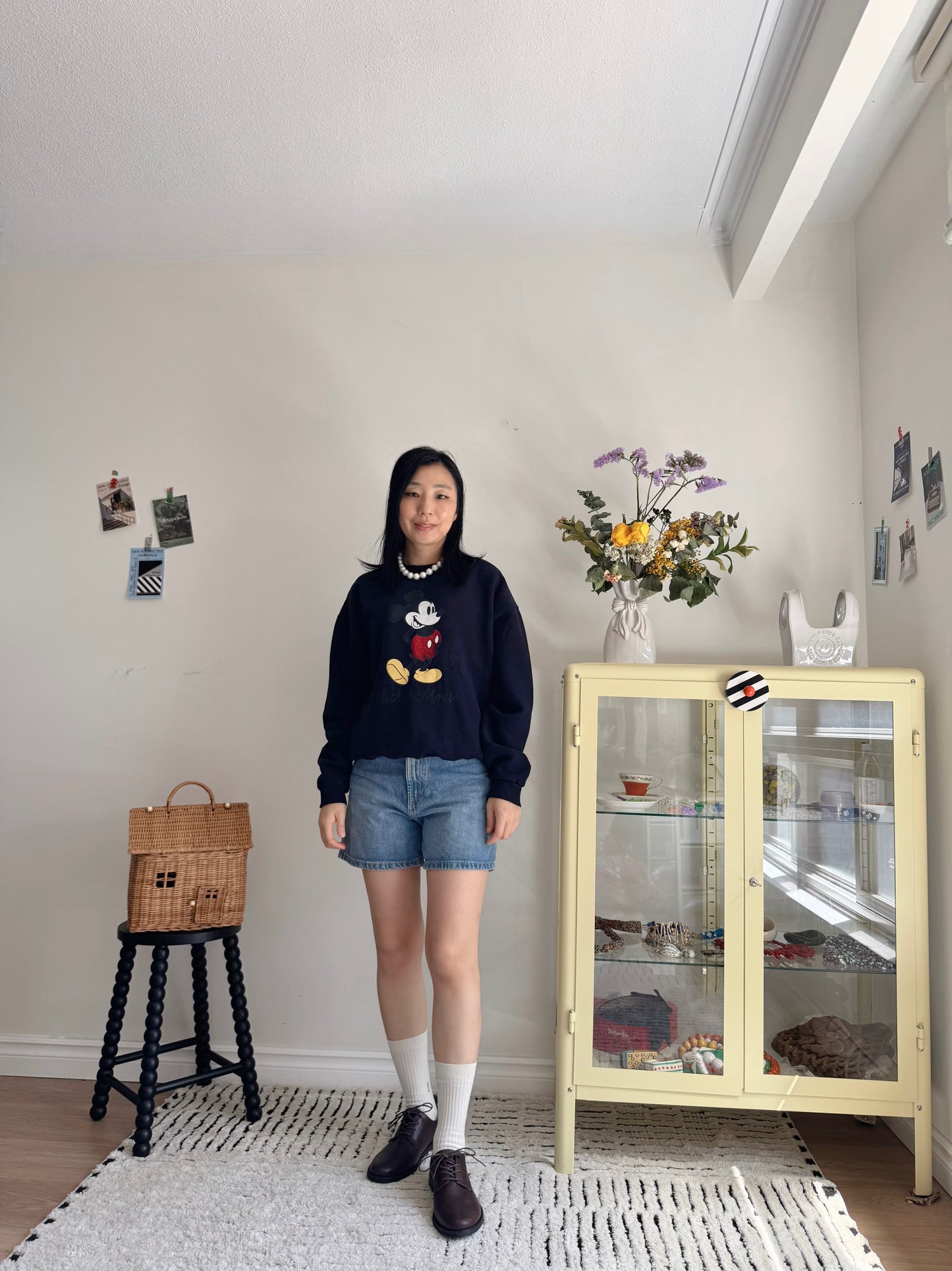 Vintage Micky Sweatshirt (Gray,Navy,beige)