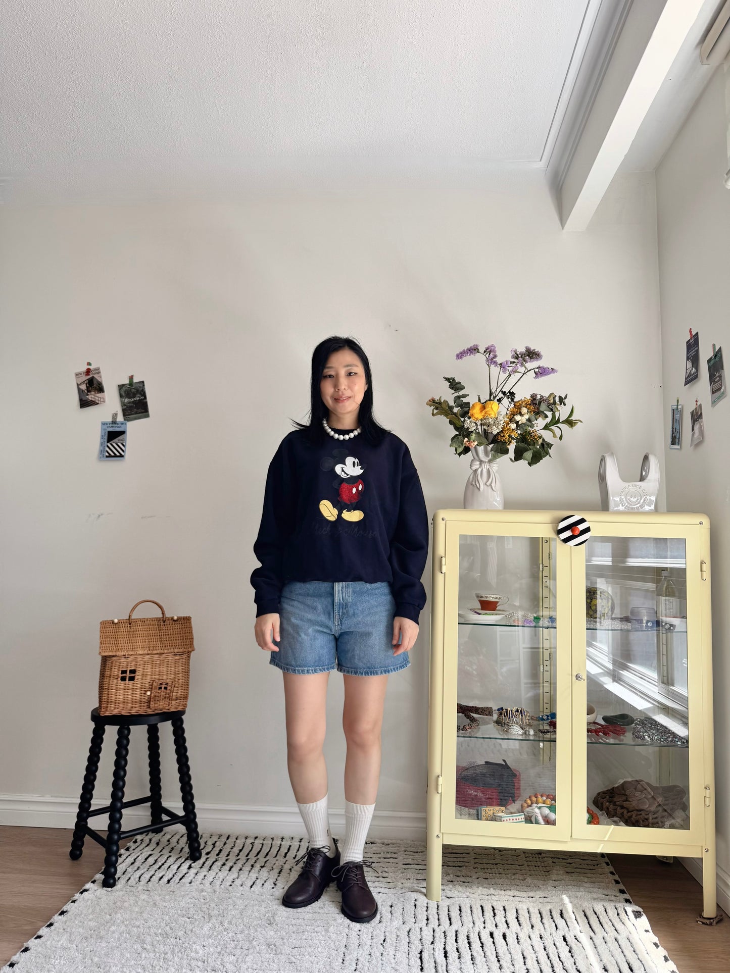Vintage Micky Sweatshirt (Gray,Navy,beige)