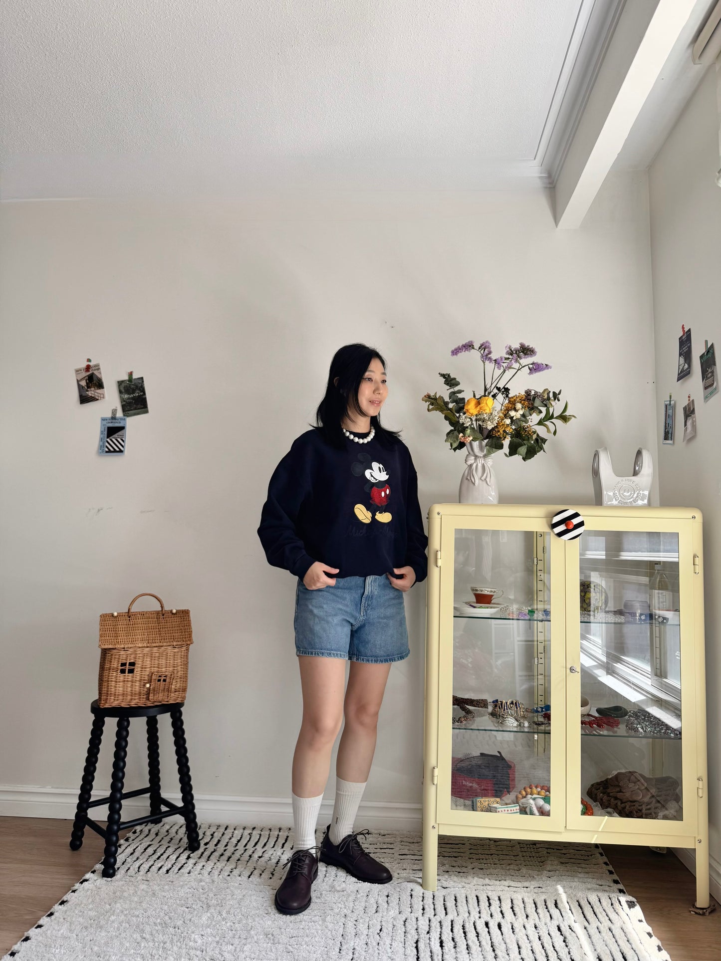 Vintage Micky Sweatshirt (Gray,Navy,beige)