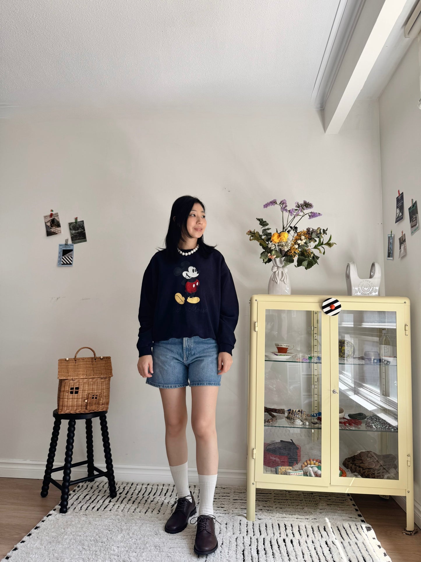 Vintage Micky Sweatshirt (Gray,Navy,beige)