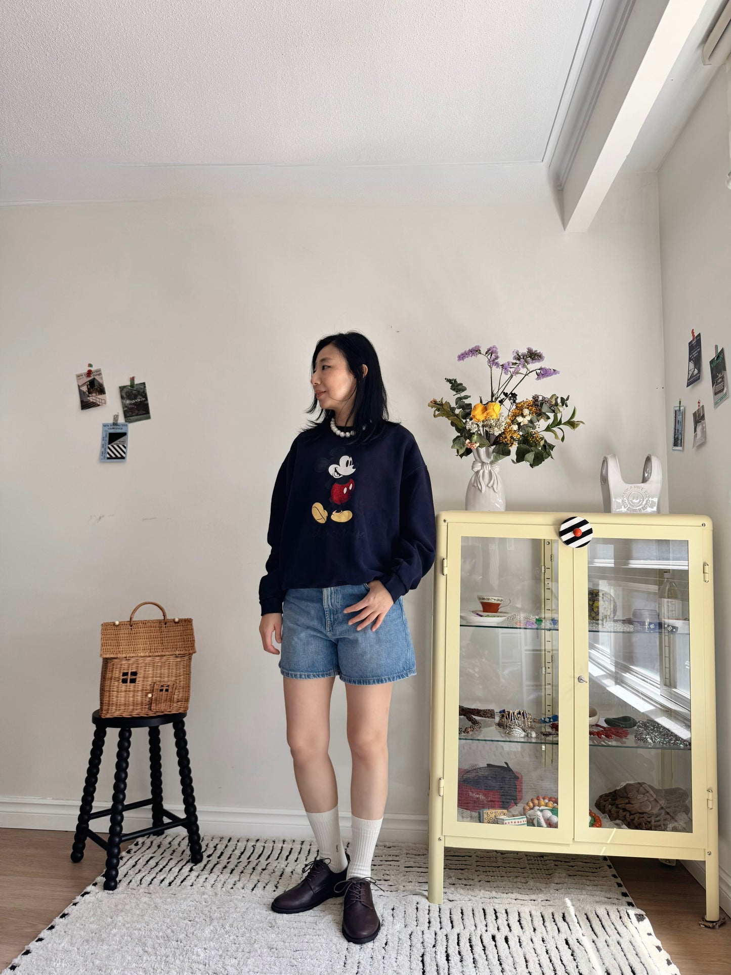 Vintage Micky Sweatshirt (Gray,Navy,beige)