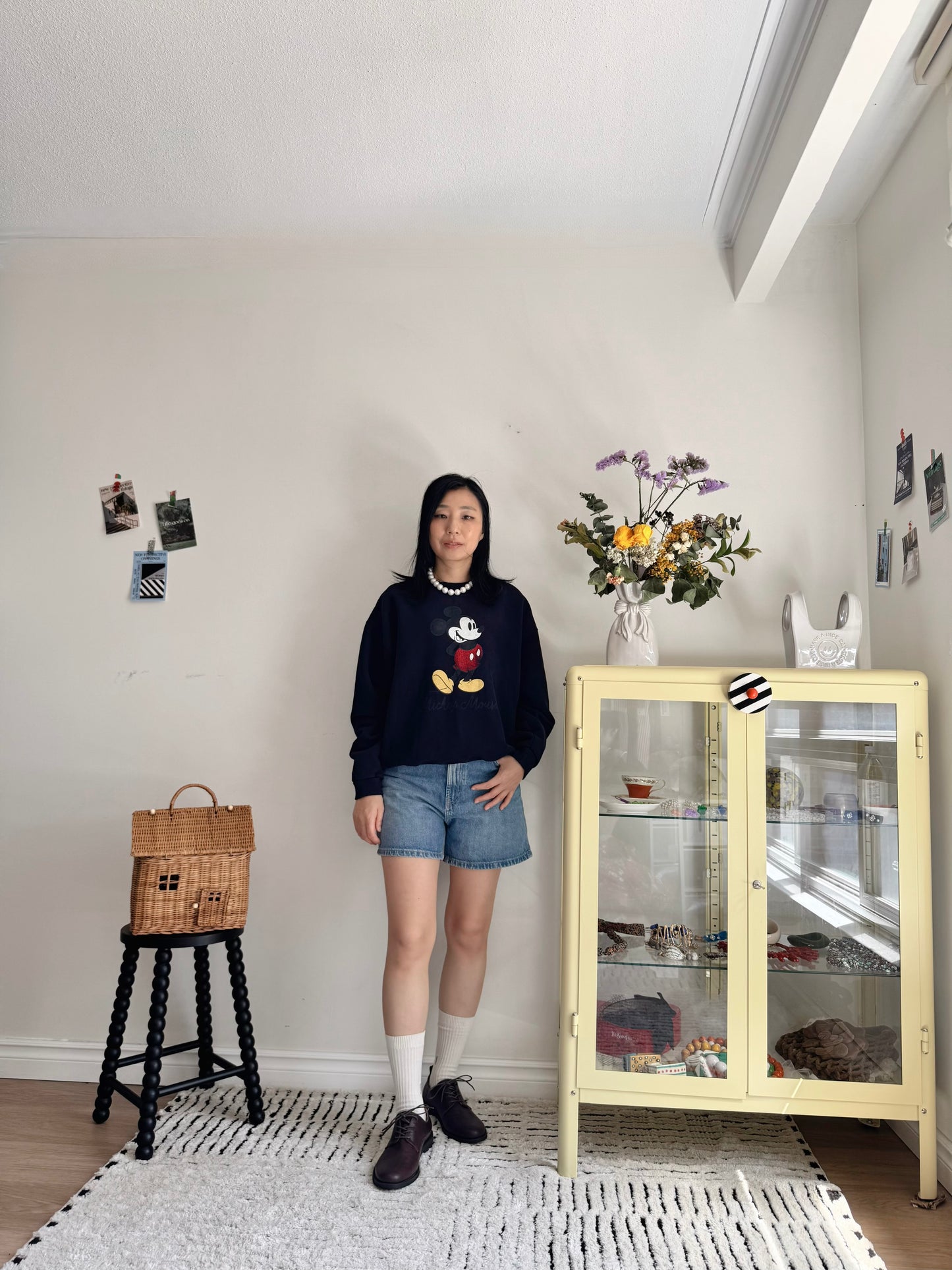 Vintage Micky Sweatshirt (Gray,Navy,beige)