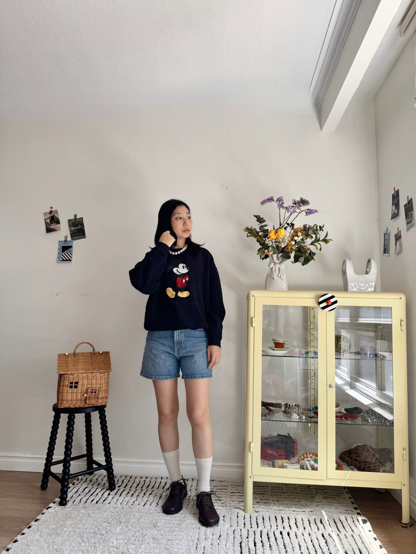 Vintage Micky Sweatshirt (Gray,Navy,beige)