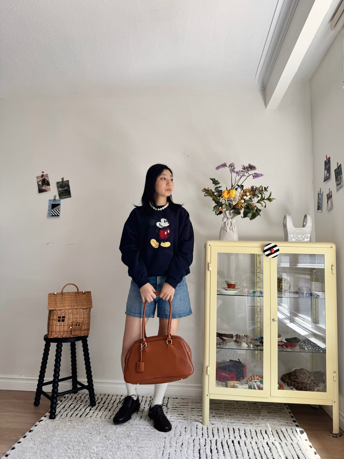 Vintage Micky Sweatshirt (Gray,Navy,beige)