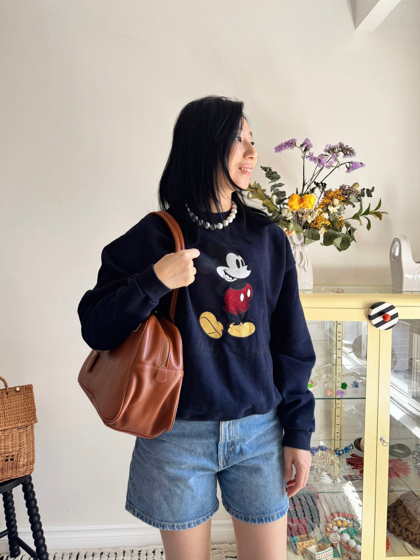 Vintage Micky Sweatshirt (Gray,Navy,beige)
