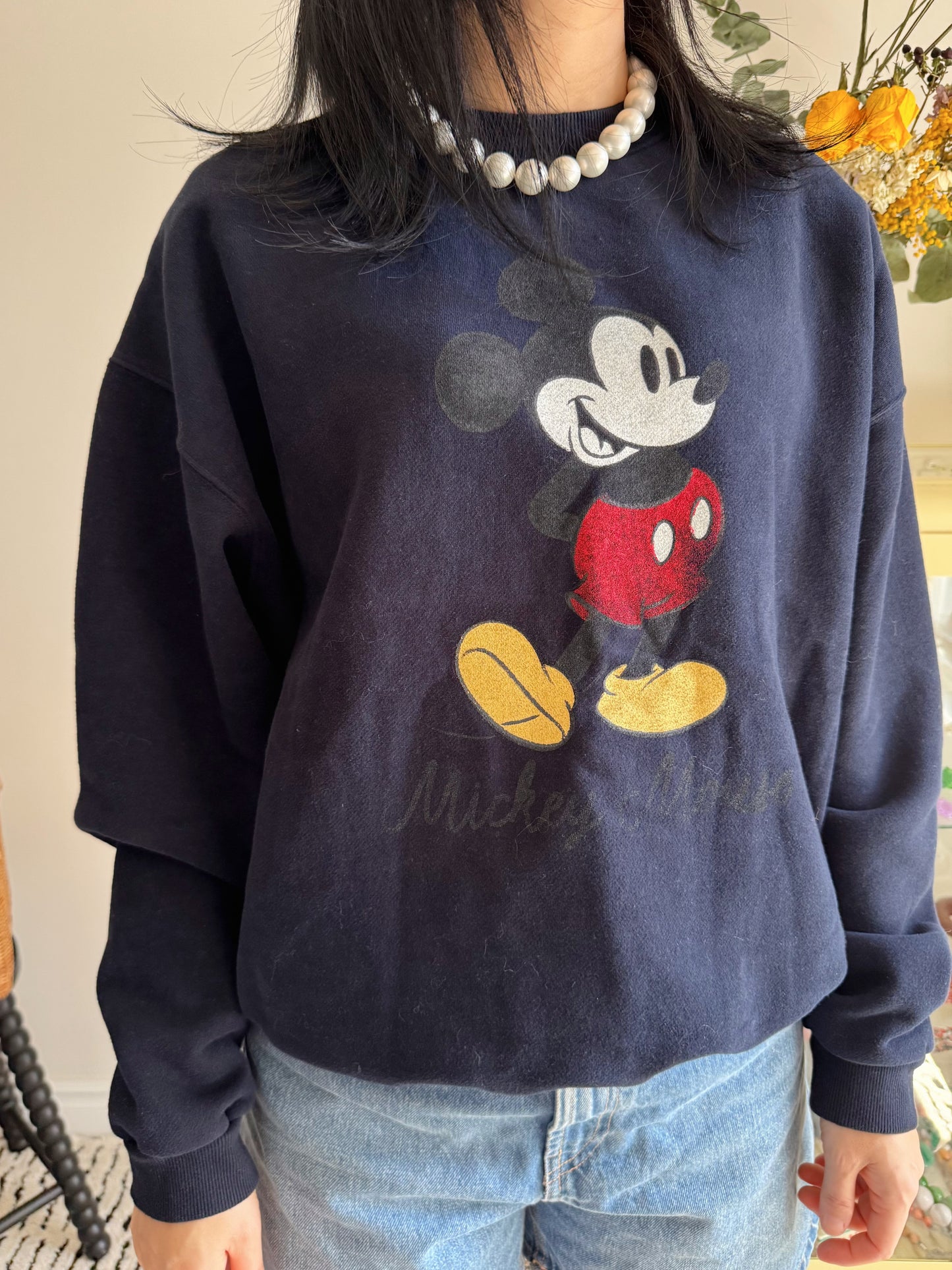 Vintage Micky Sweatshirt (Gray,Navy,beige)