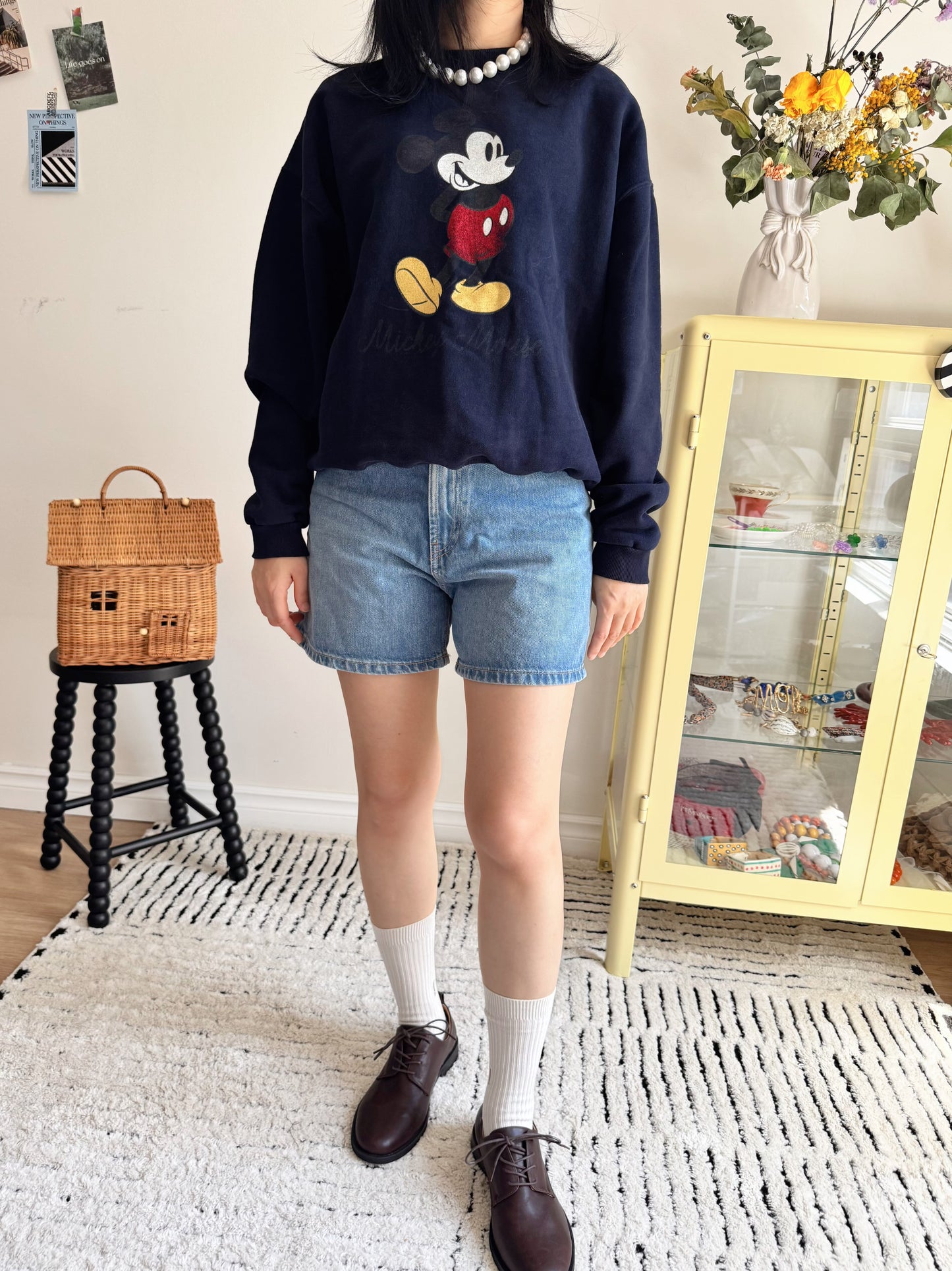 Vintage Micky Sweatshirt (Gray,Navy,beige)