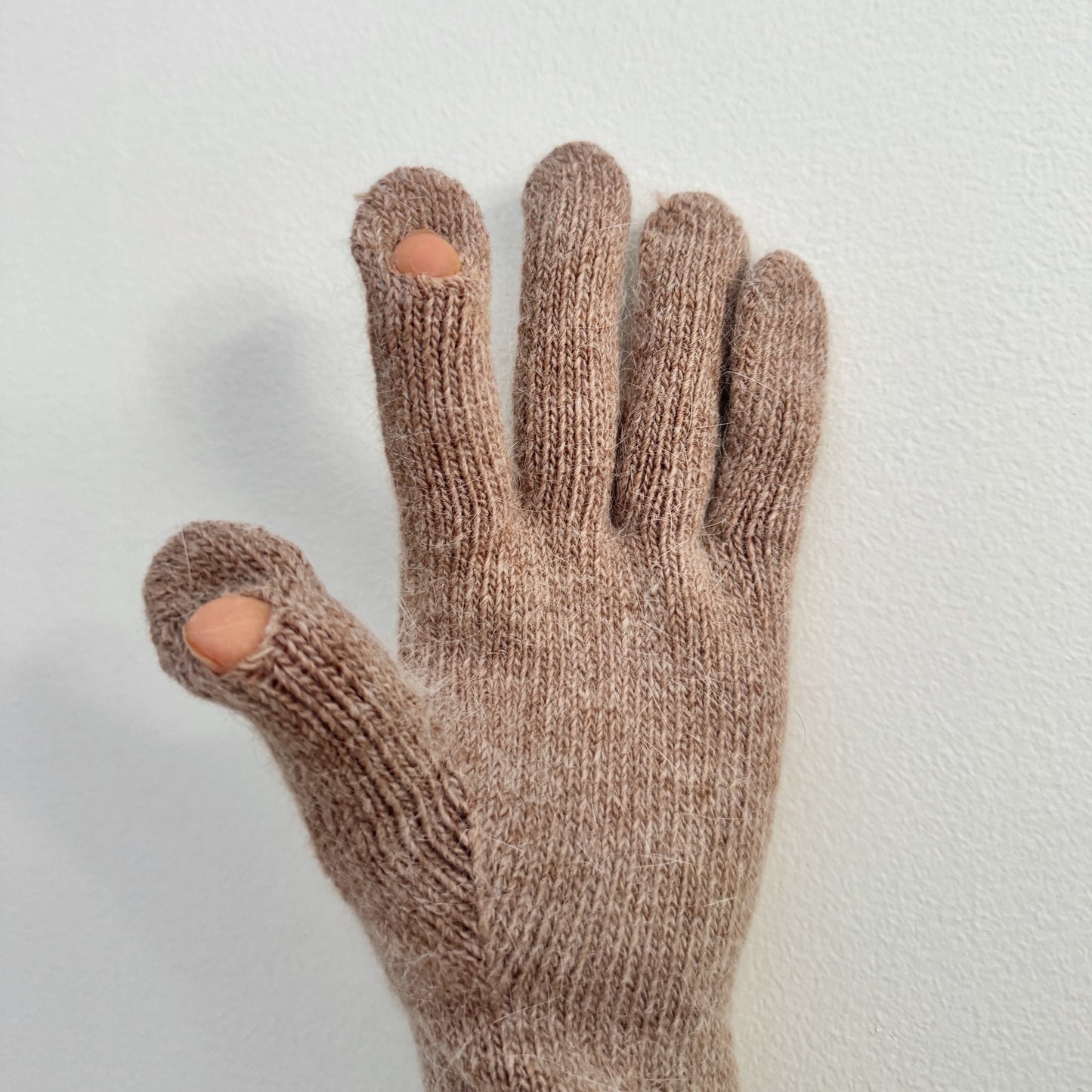 Flower Angora Gloves  (white, gray, blue, beige, black)