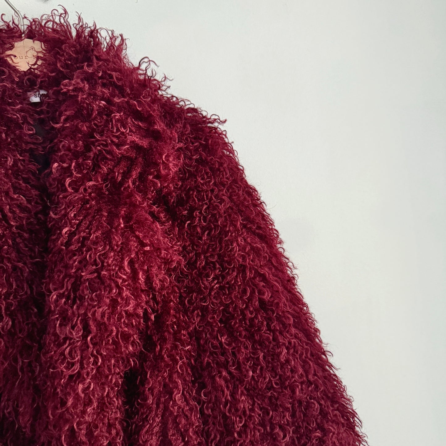 Burgundy Faux Fur Coat