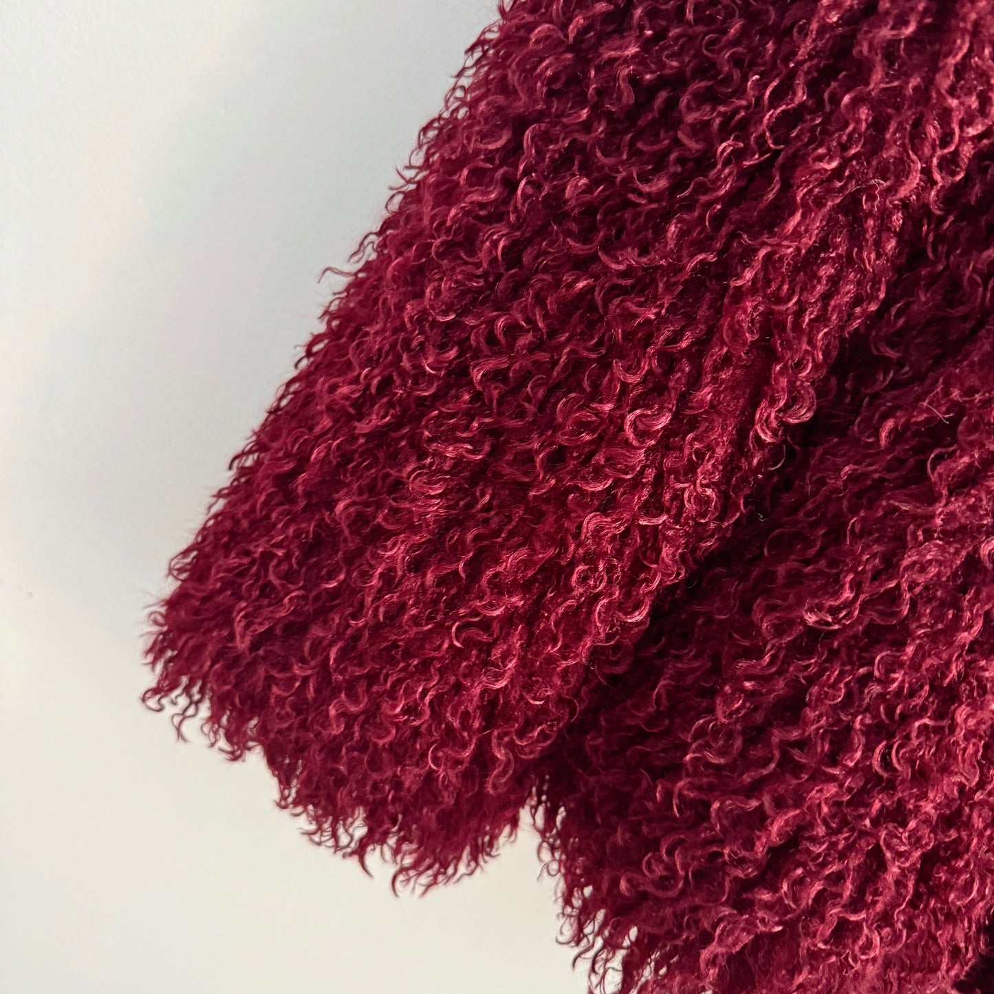 Burgundy Faux Fur Coat