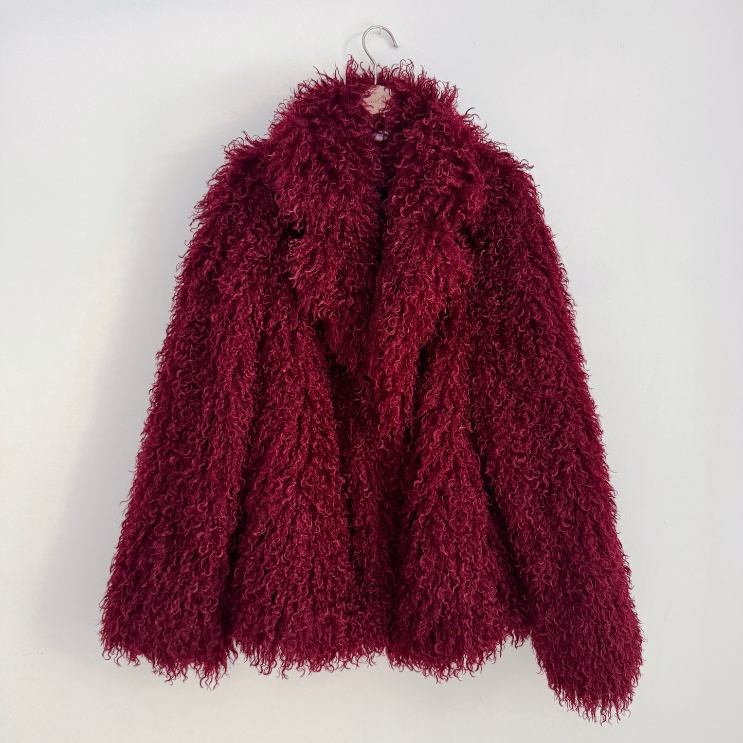 Burgundy Faux Fur Coat