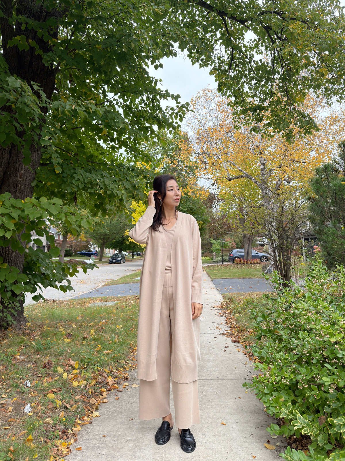 SOFT KNIT 3PIECE SET (Ivory ,Beige ,Black)