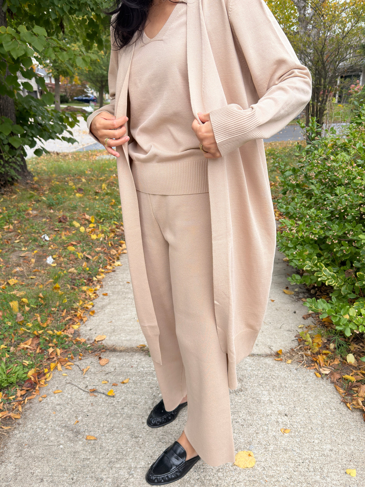 SOFT KNIT 3PIECE SET (Ivory ,Beige ,Black)