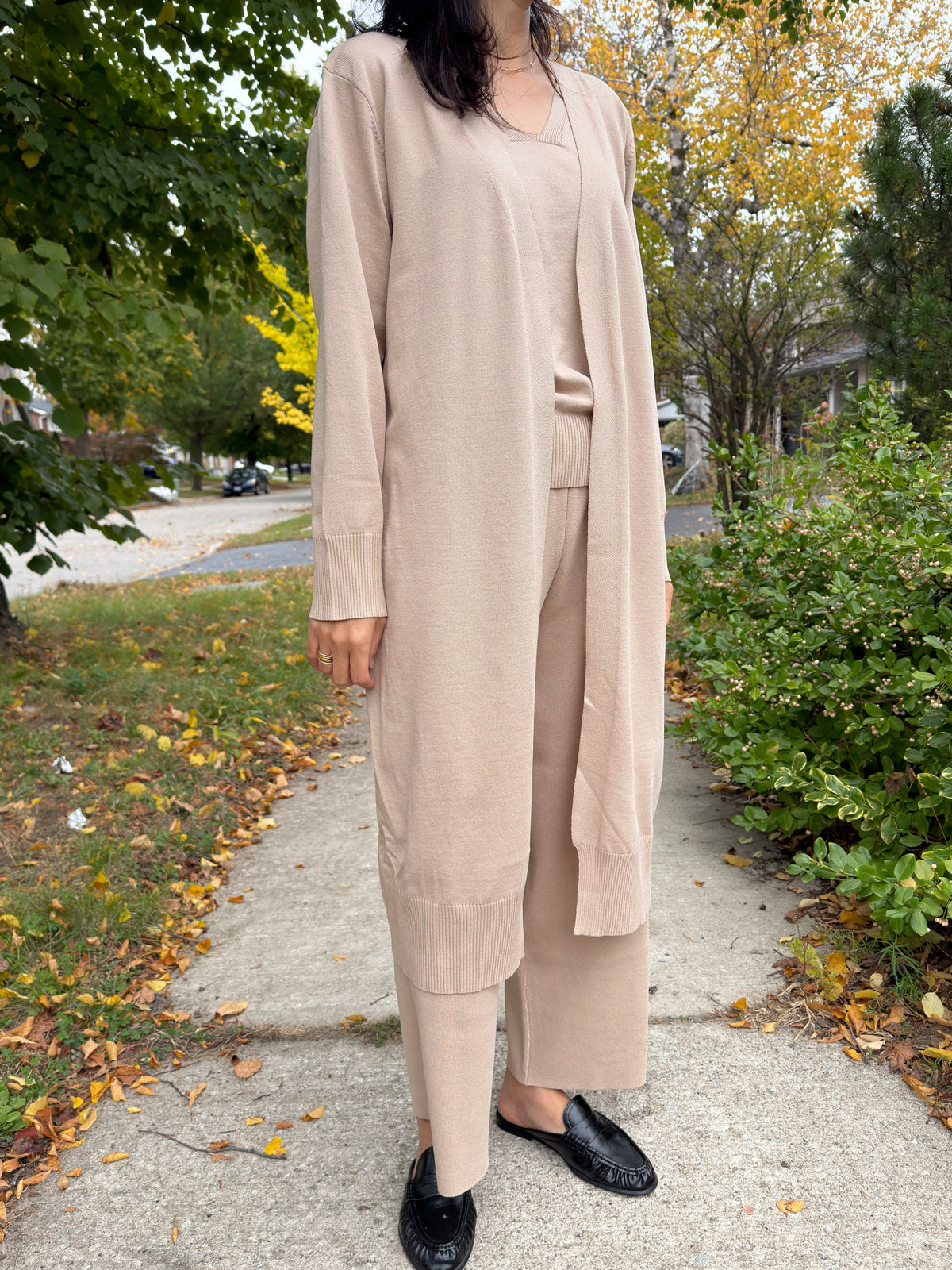 SOFT KNIT 3PIECE SET (Ivory ,Beige ,Black)