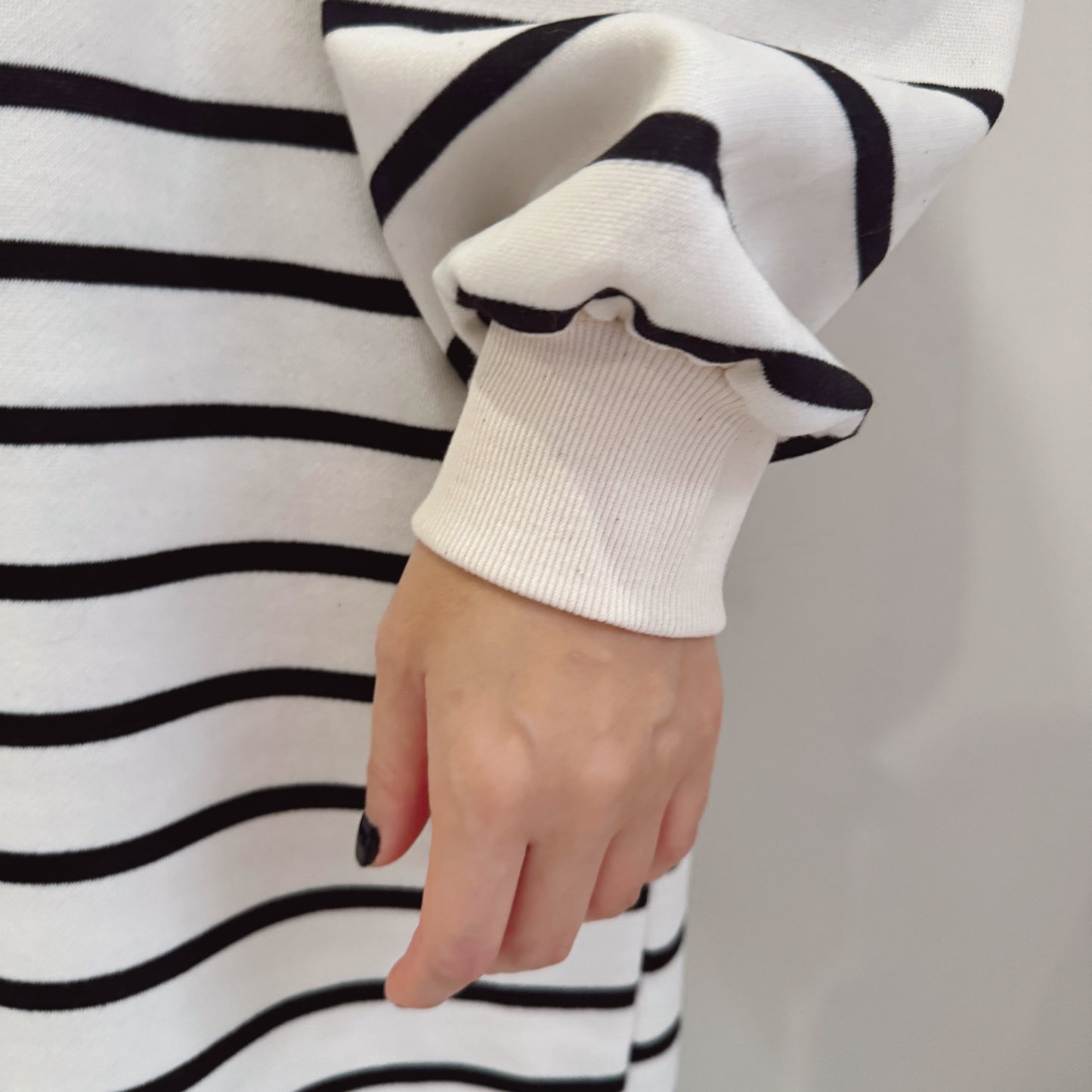 Striped long dress (ivory, blue)