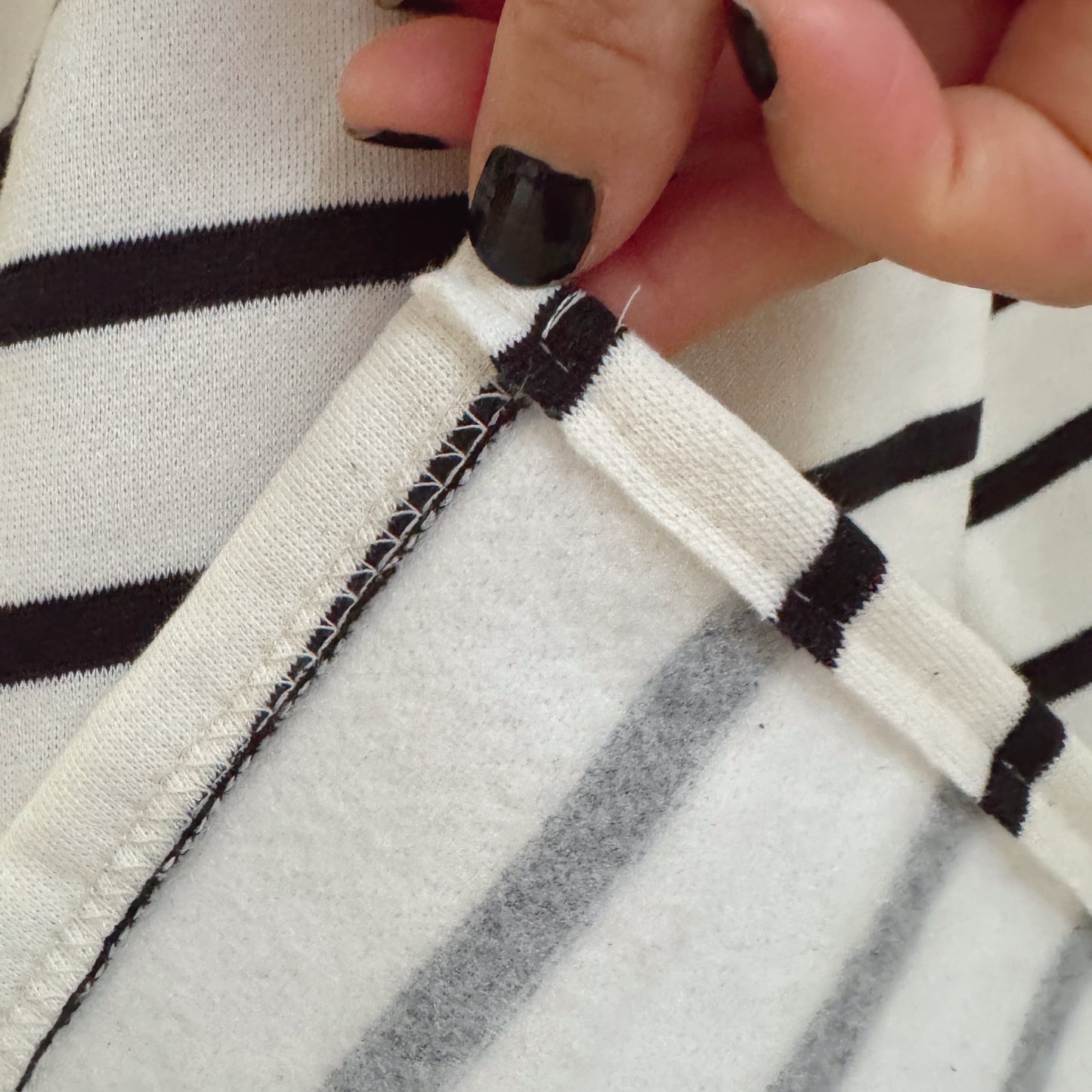 Striped long dress (ivory, blue)