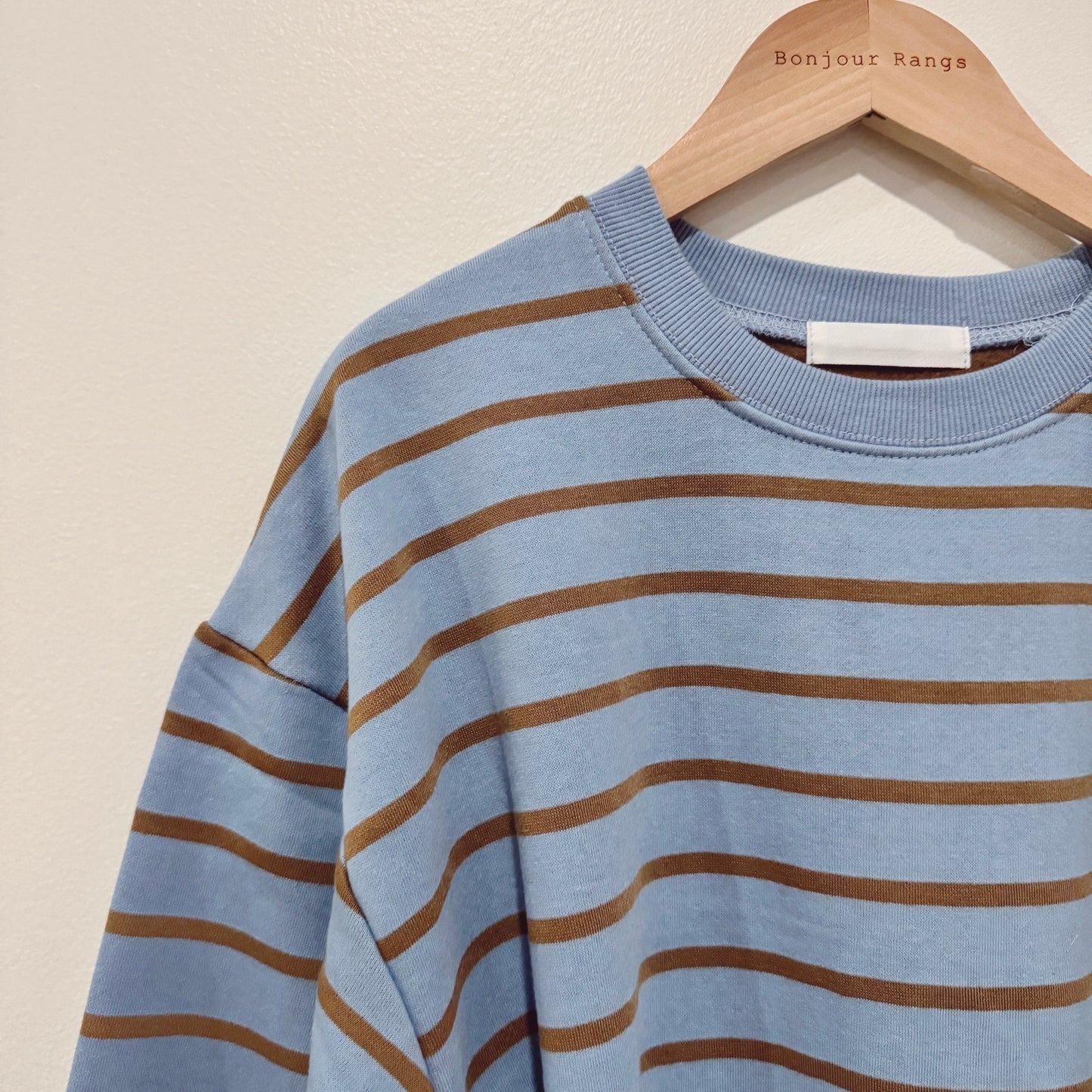 Striped long dress (ivory, blue)