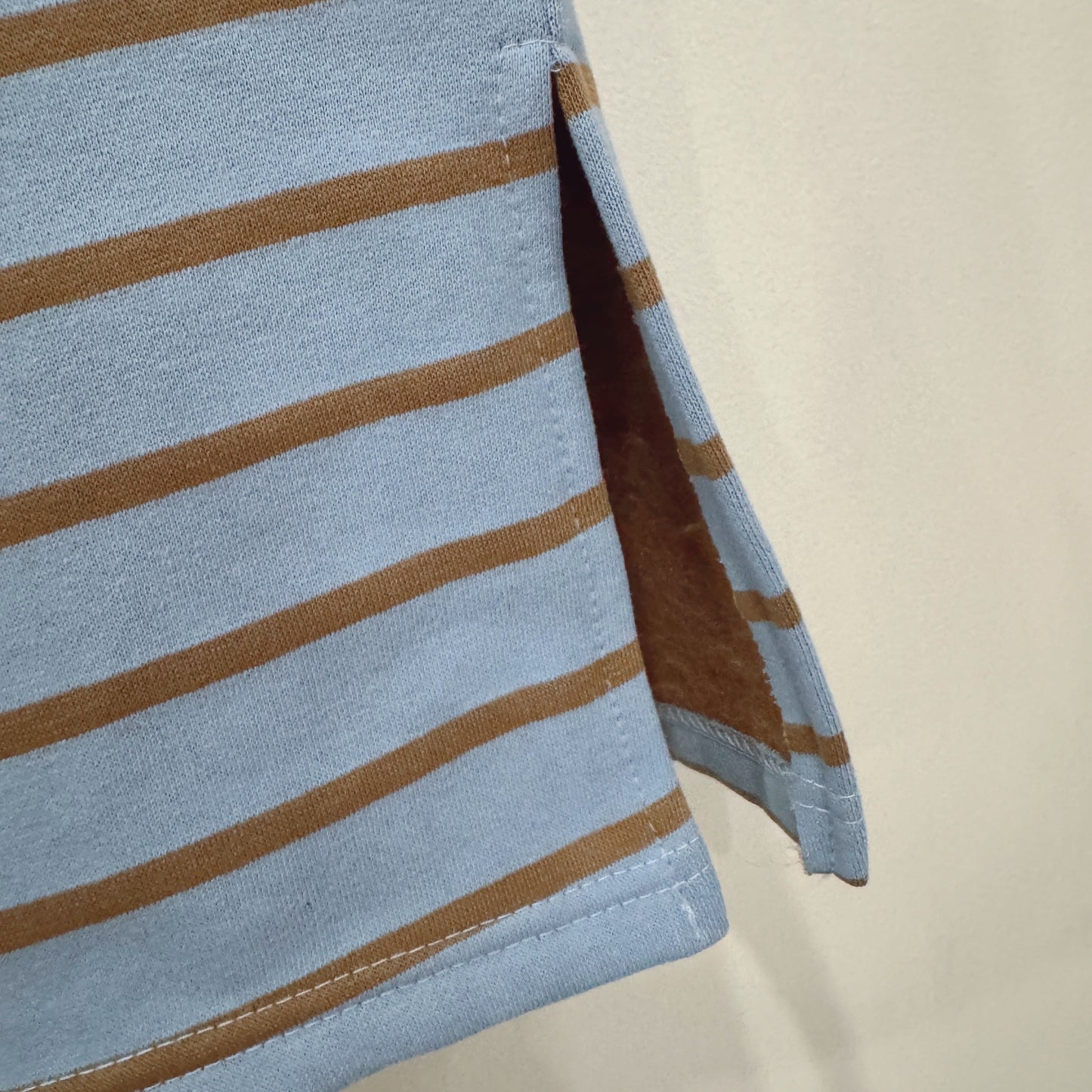 Striped long dress (ivory, blue)