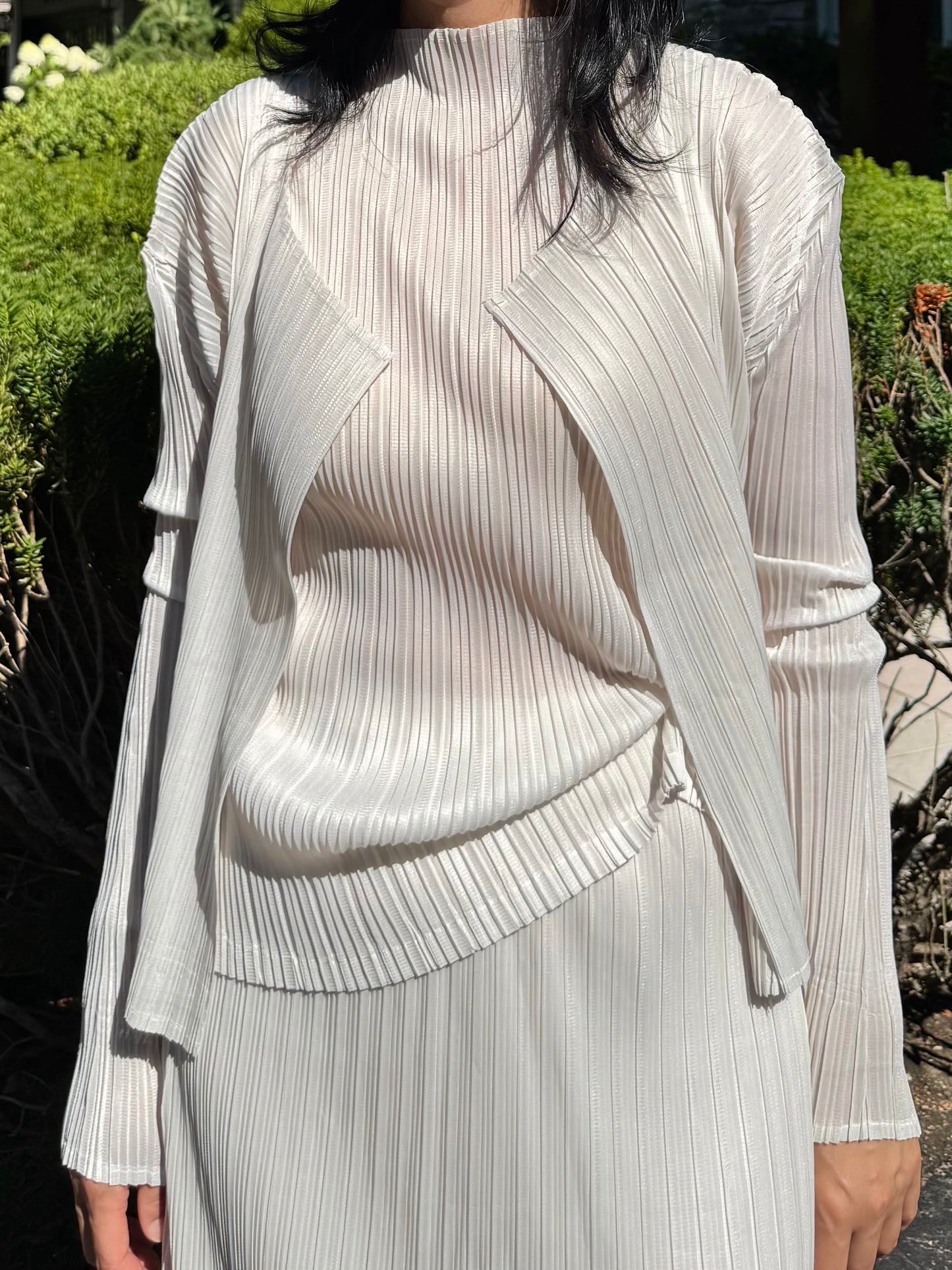 Pleated 3-Piece Set(brown,beige, ivory )