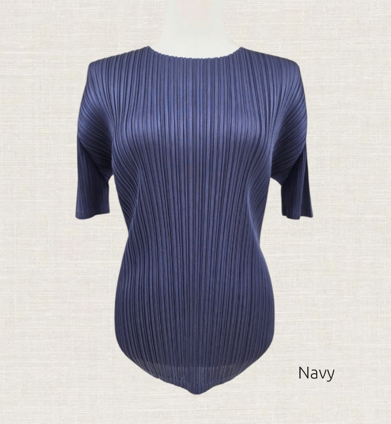 Pleats basic top (siver, navy, pink, gray khaki, ruby, white, black)