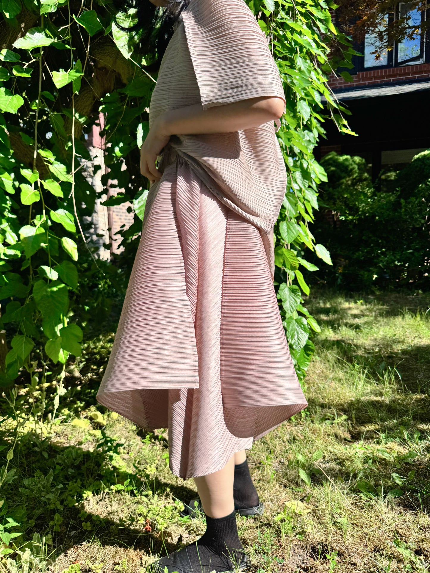 Pleated Draped Wide Pants( beige, brown)