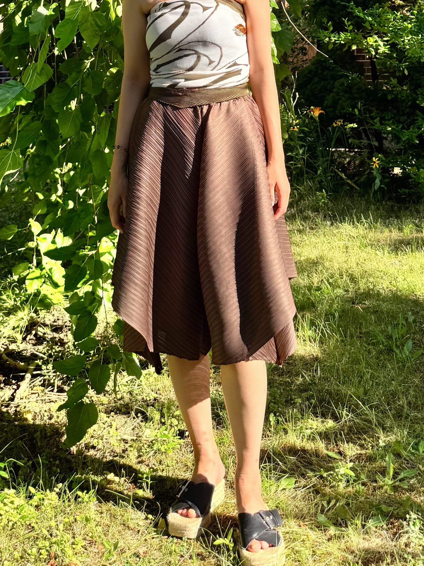 Pleated Draped Wide Pants( beige, brown)