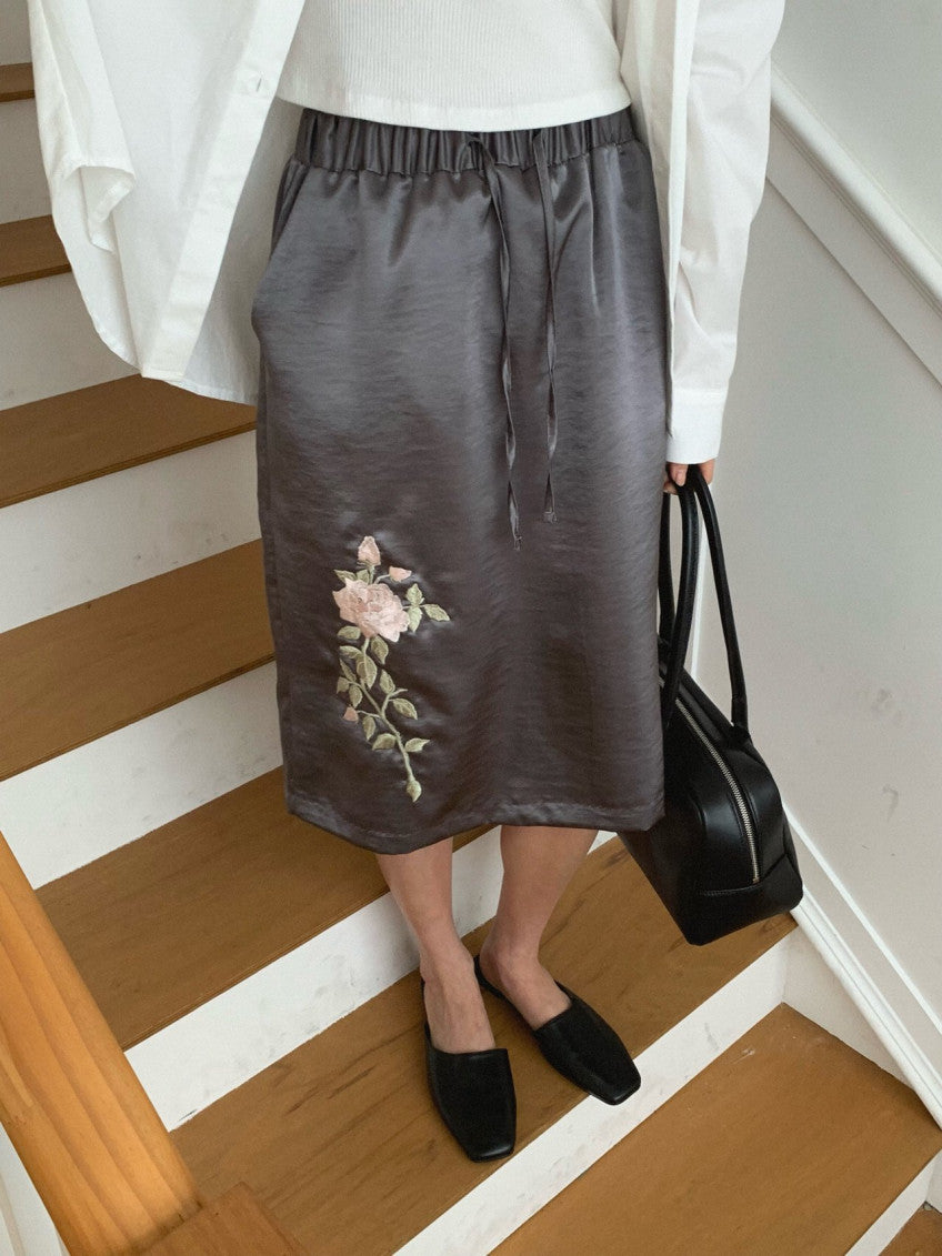Embroidered Flower Skirt