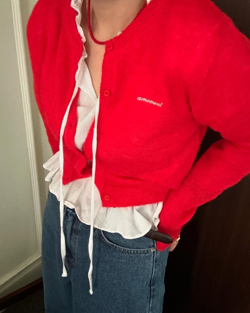 Spring Alpaca Cardigan (blue,lemon,red)