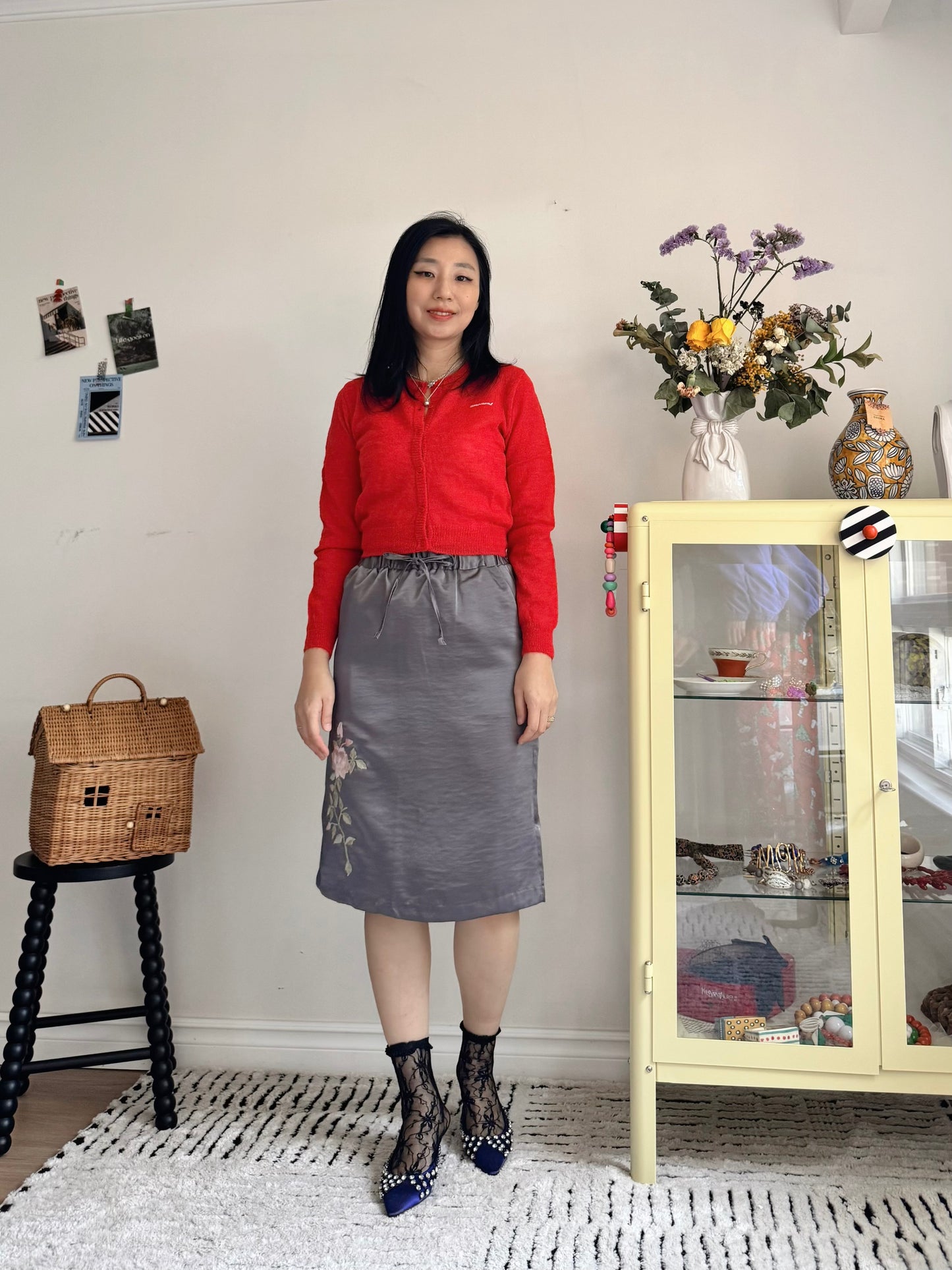 Spring Alpaca Cardigan (blue,lemon,red)