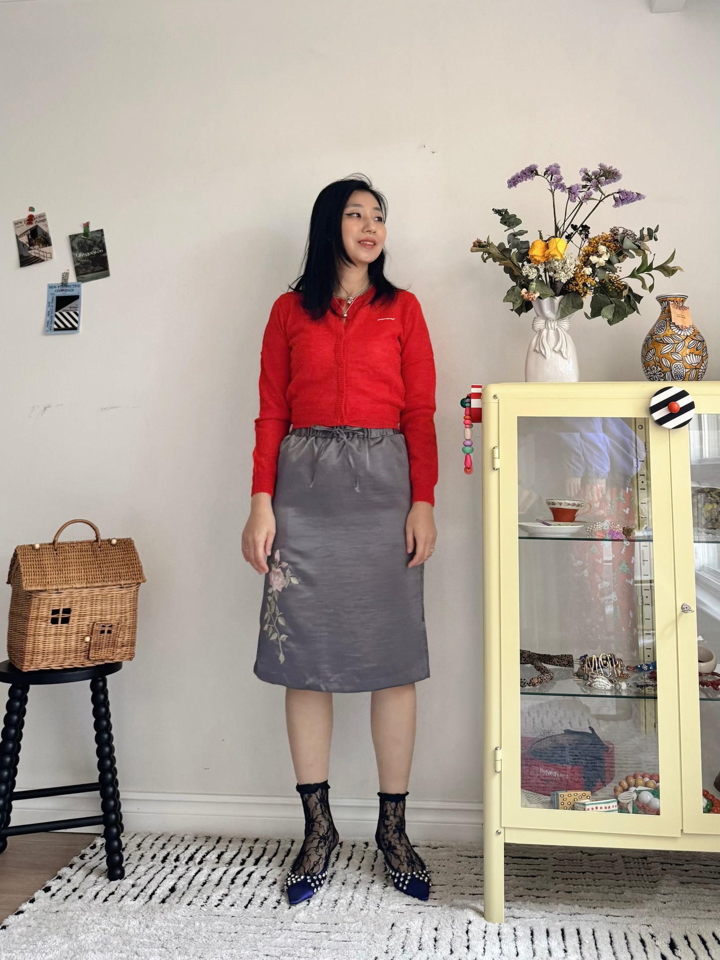 Spring Alpaca Cardigan (blue,lemon,red)