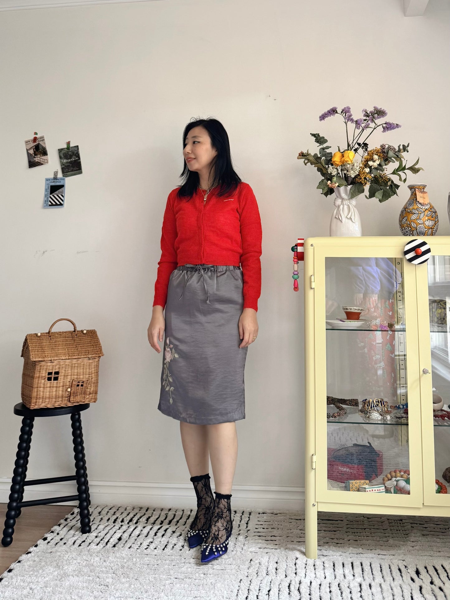 Spring Alpaca Cardigan (blue,lemon,red)