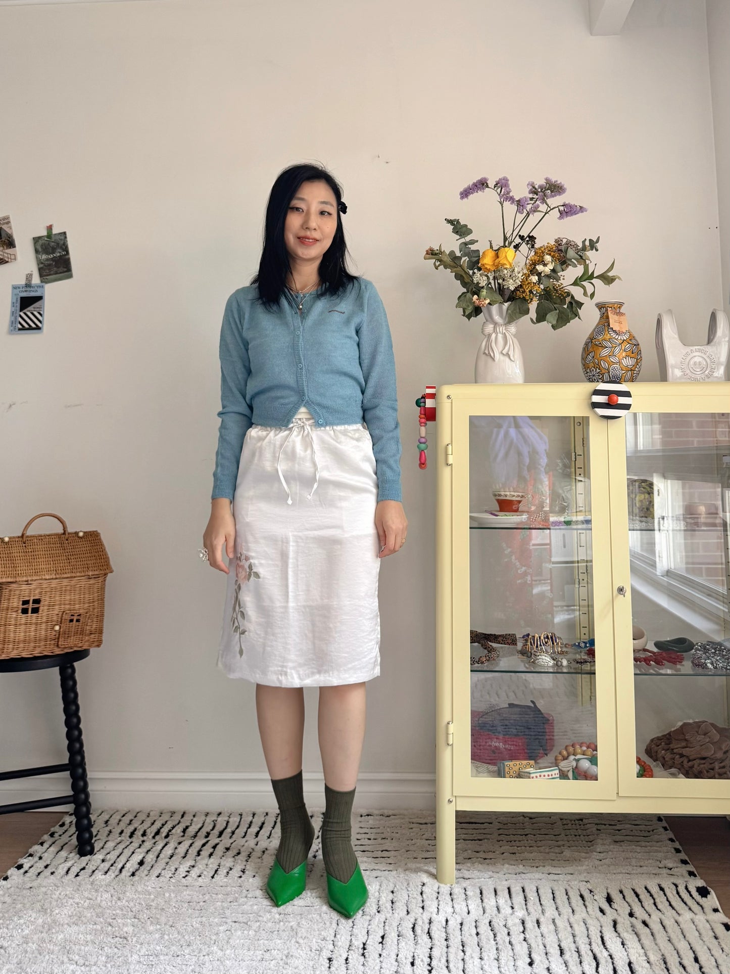Spring Alpaca Cardigan (blue,lemon,red)