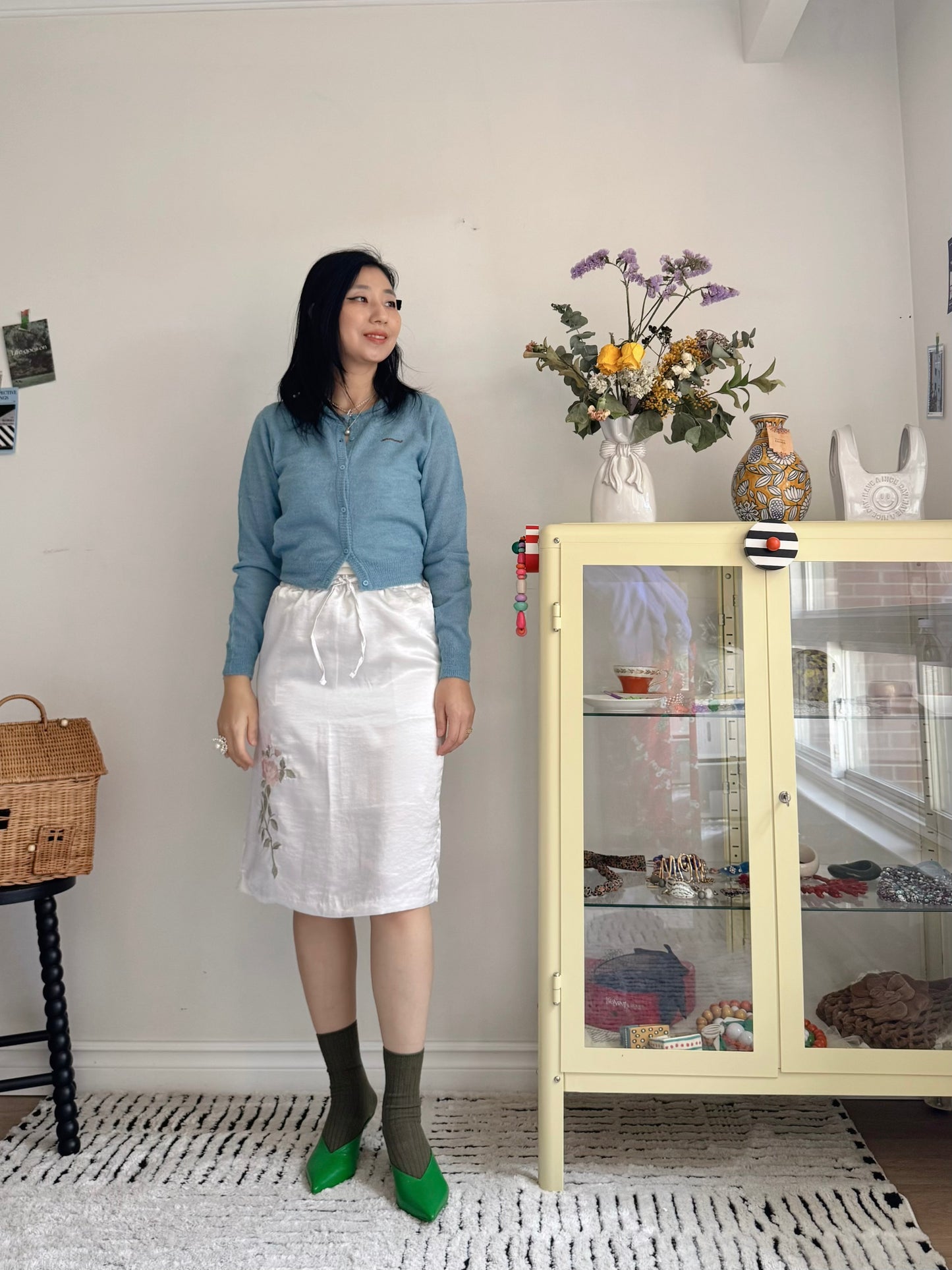 Spring Alpaca Cardigan (blue,lemon,red)