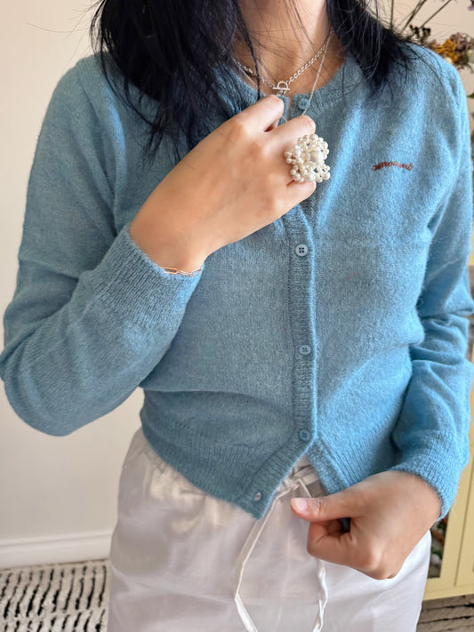Spring Alpaca Cardigan (blue,lemon,red)
