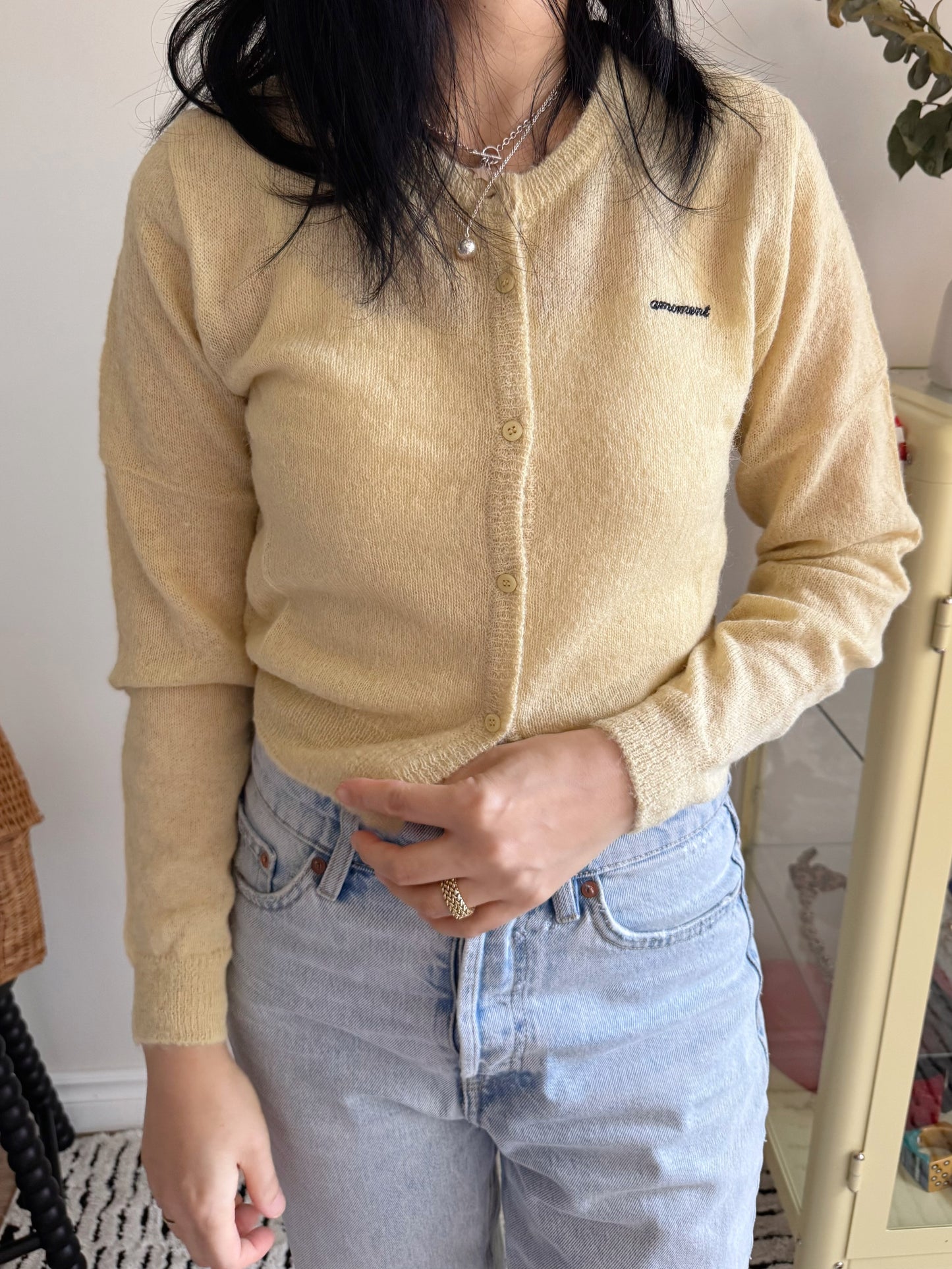 Spring Alpaca Cardigan (blue,lemon,red)