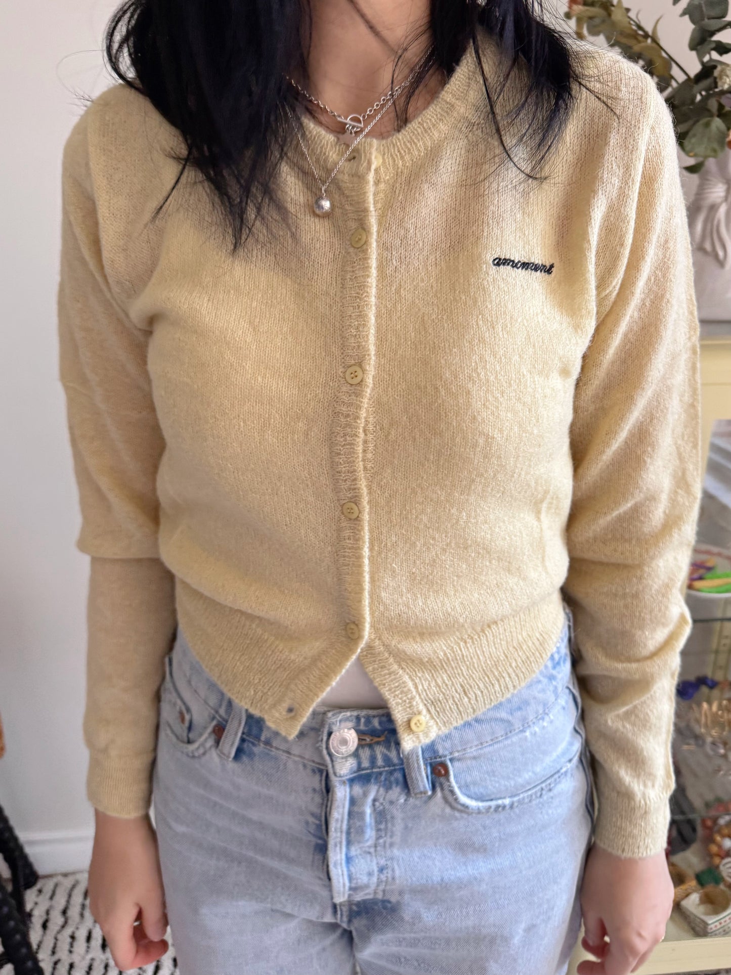 Spring Alpaca Cardigan (blue,lemon,red)