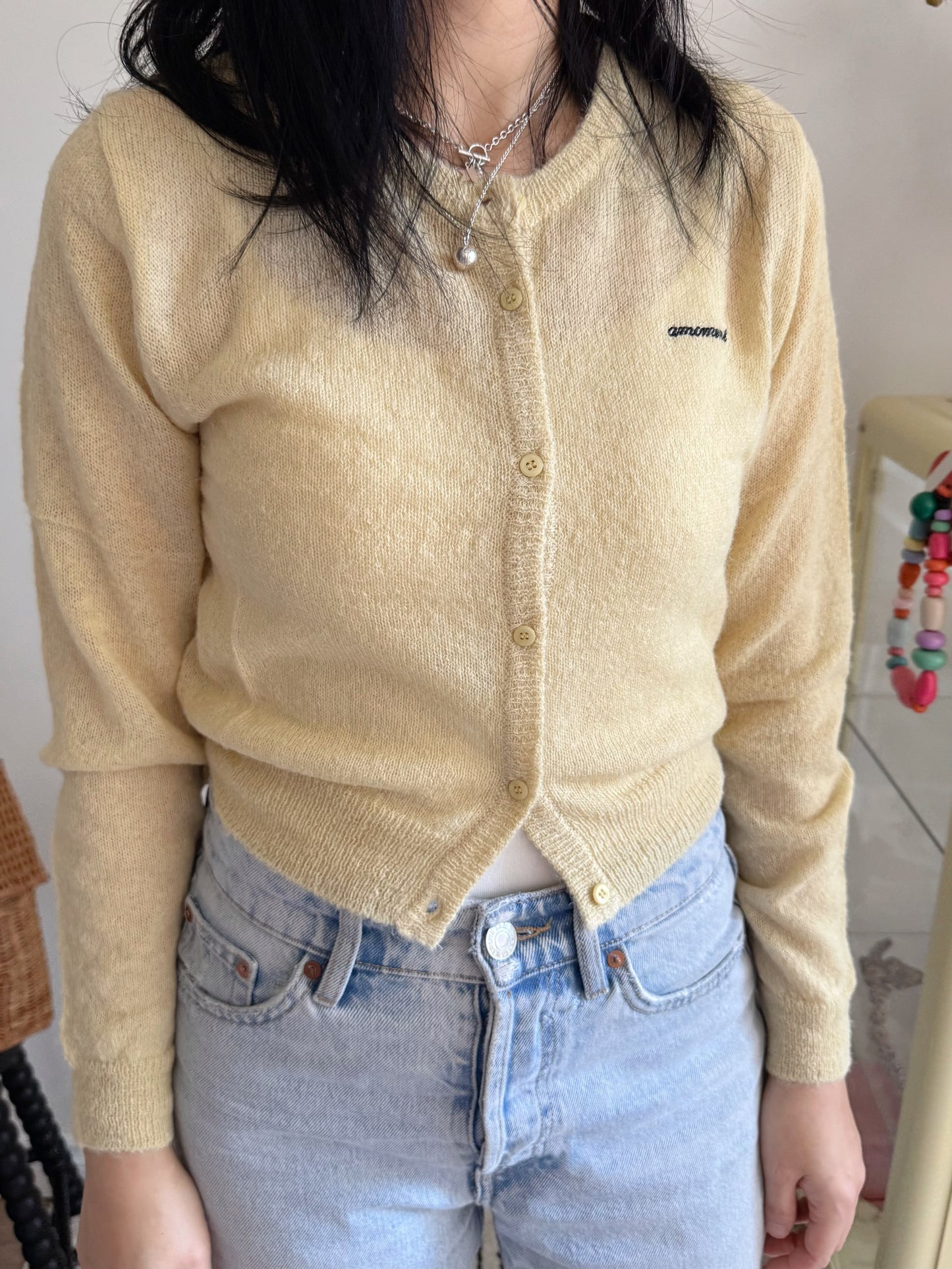Spring Alpaca Cardigan (blue,lemon,red)