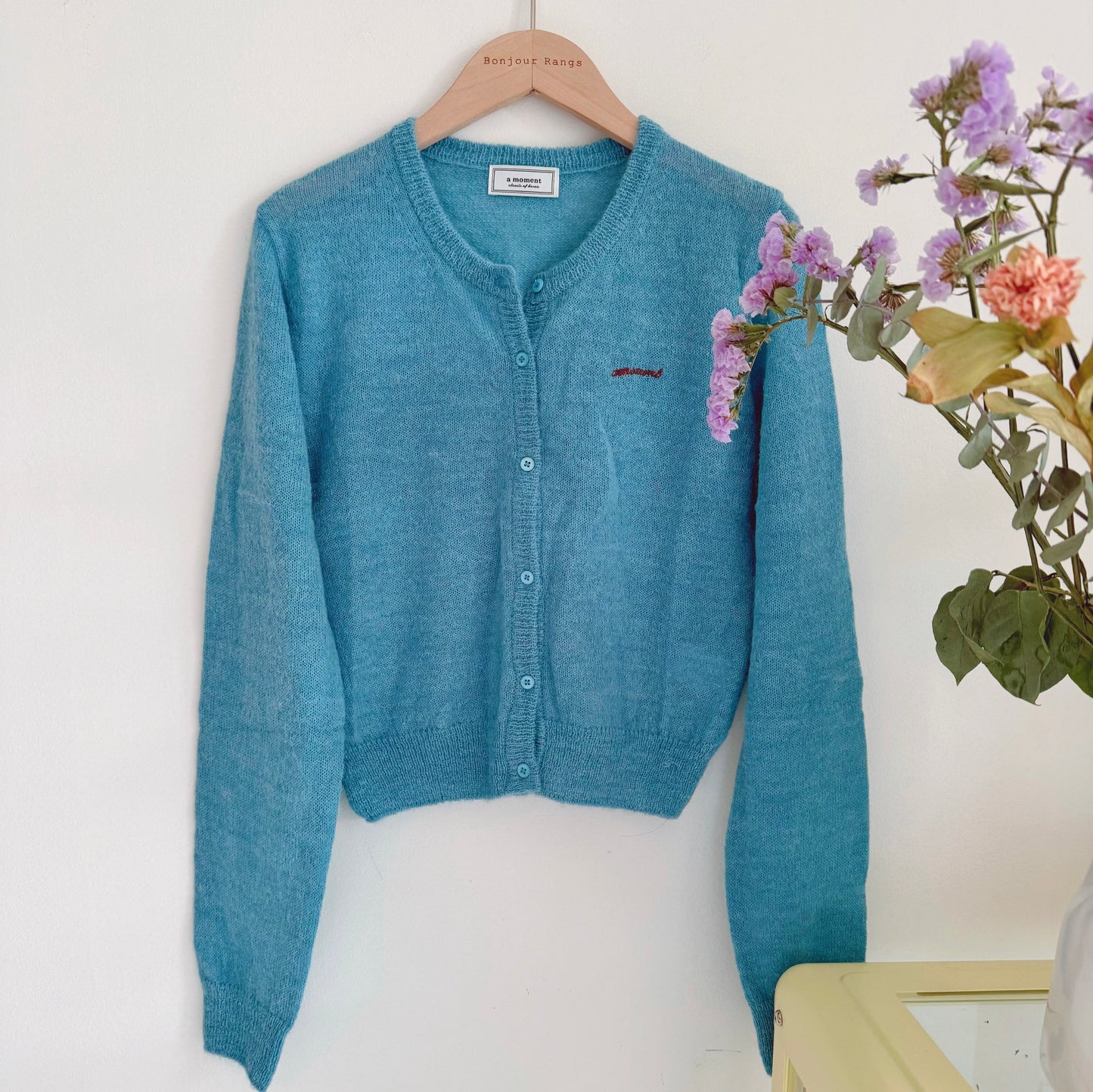 Spring Alpaca Cardigan (blue,lemon,red)