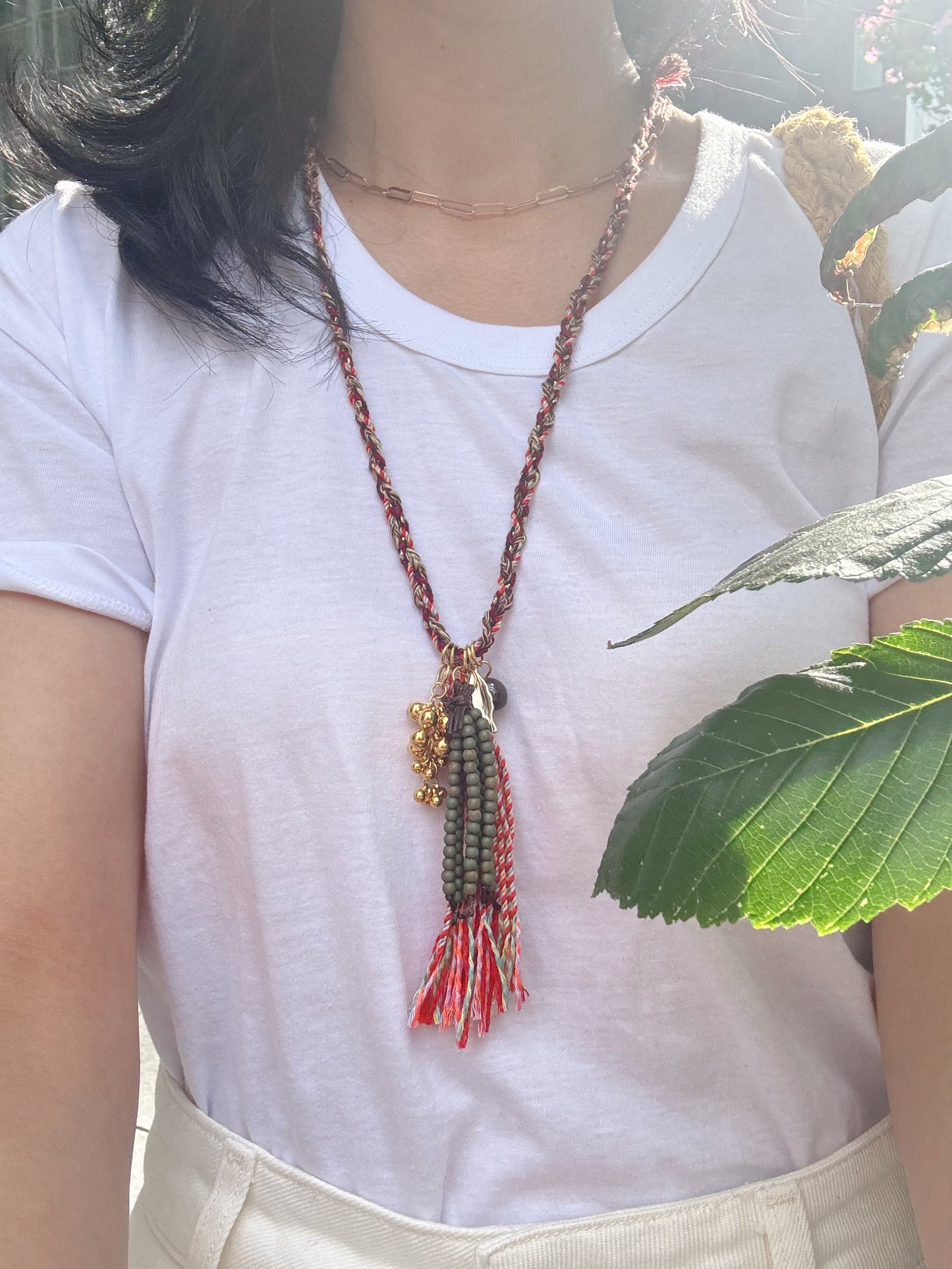 Boho Braided Tassel Necklace