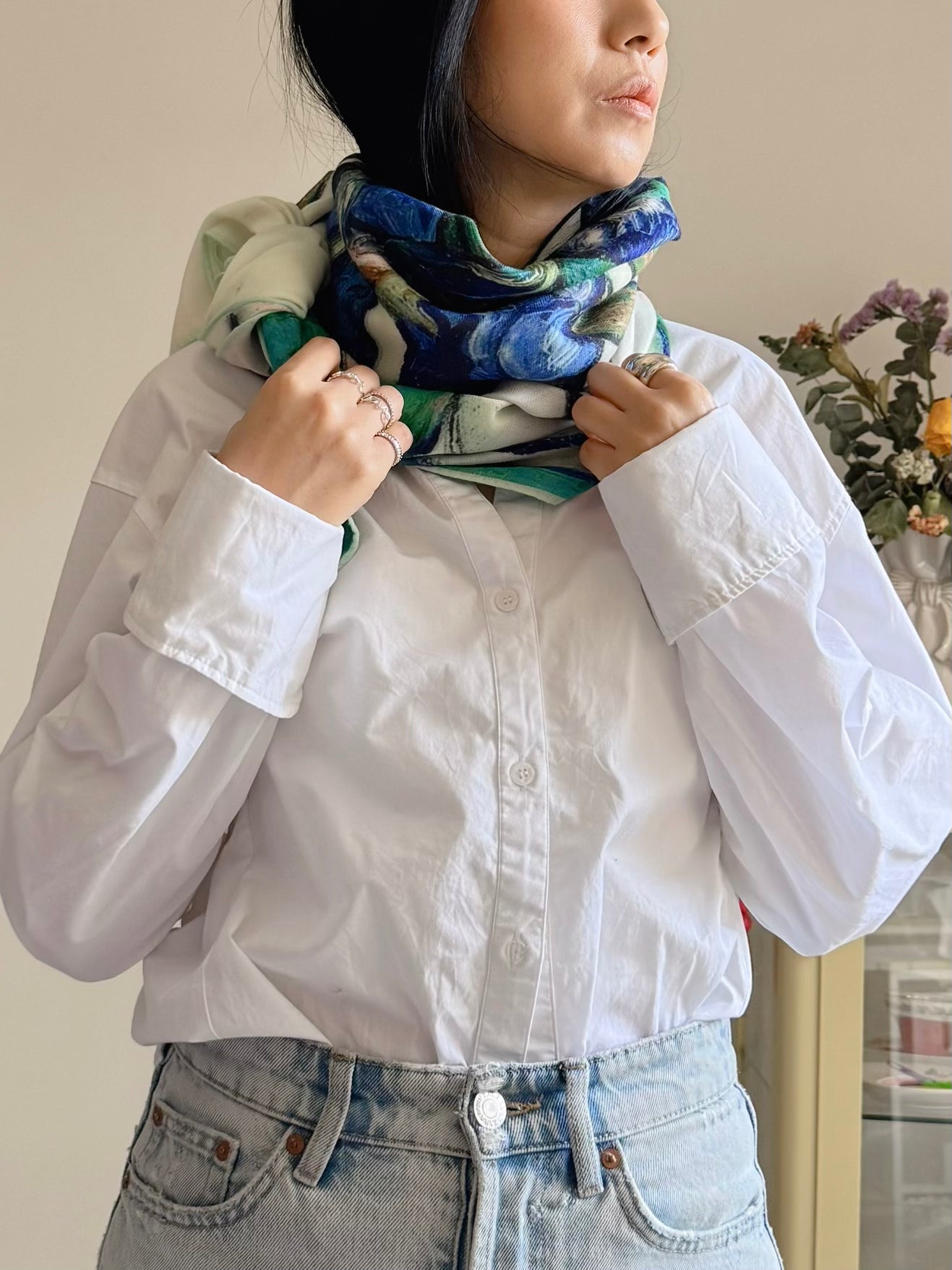 Iris Bloom Classic Scarf