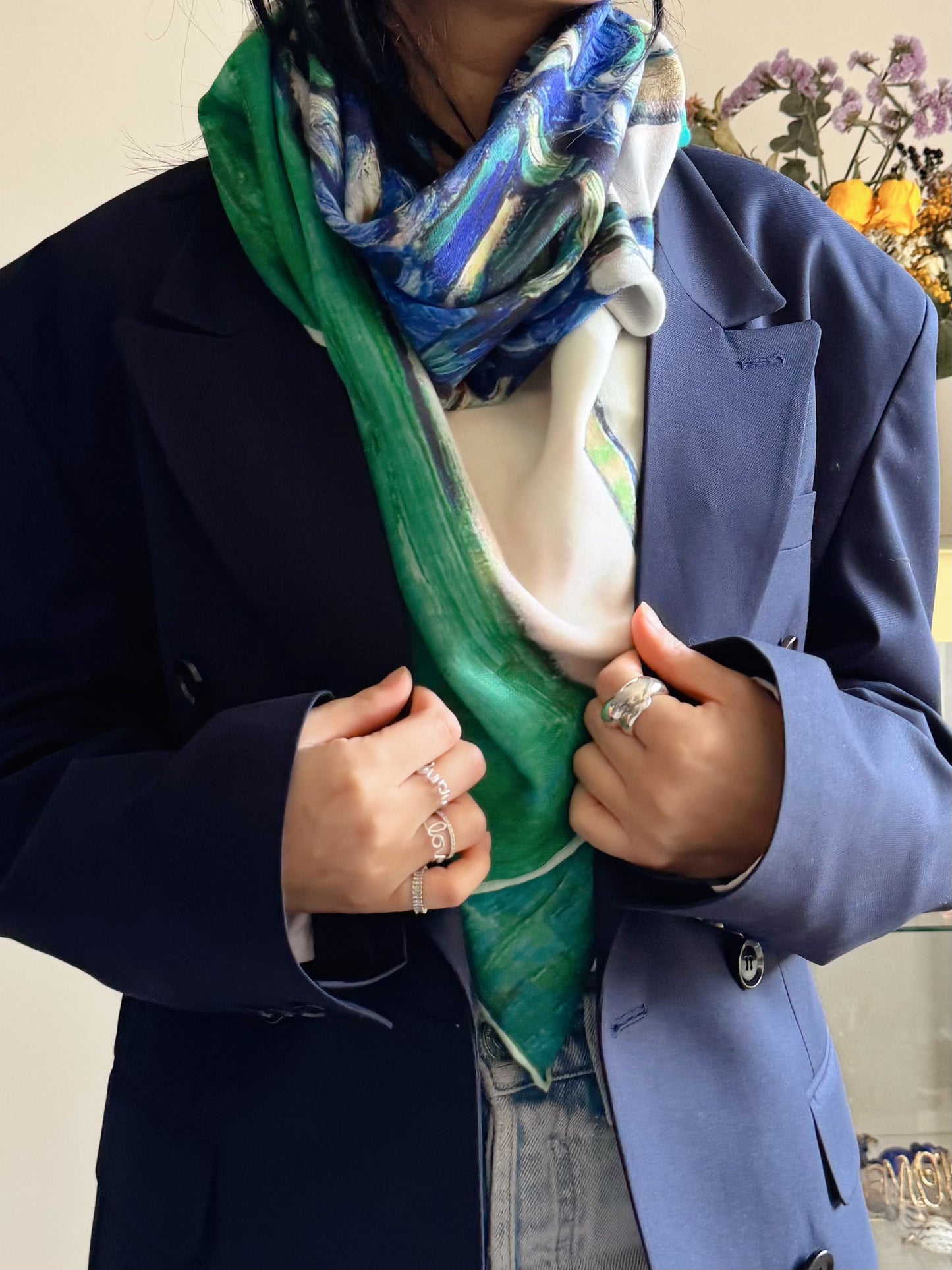 Iris Bloom Classic Scarf