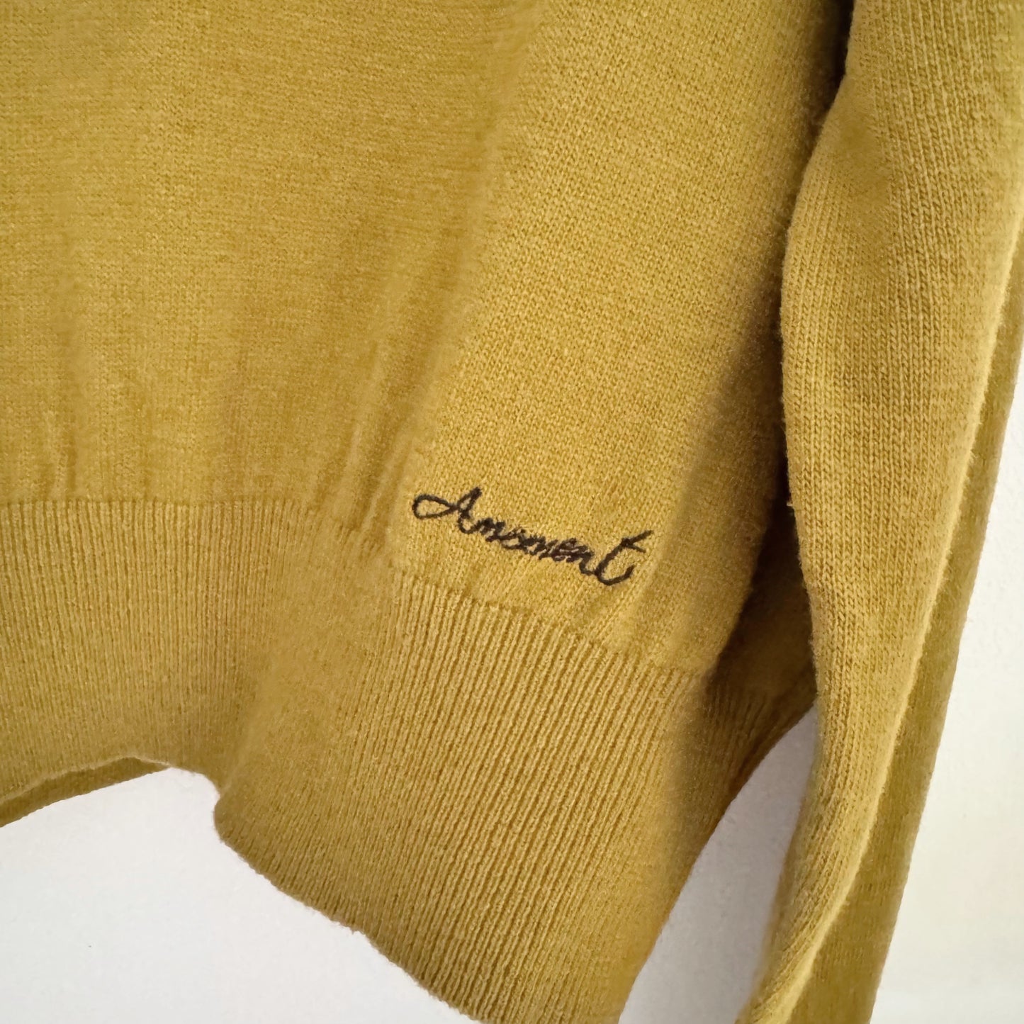 Olive Collar V-Slit Crop Knit