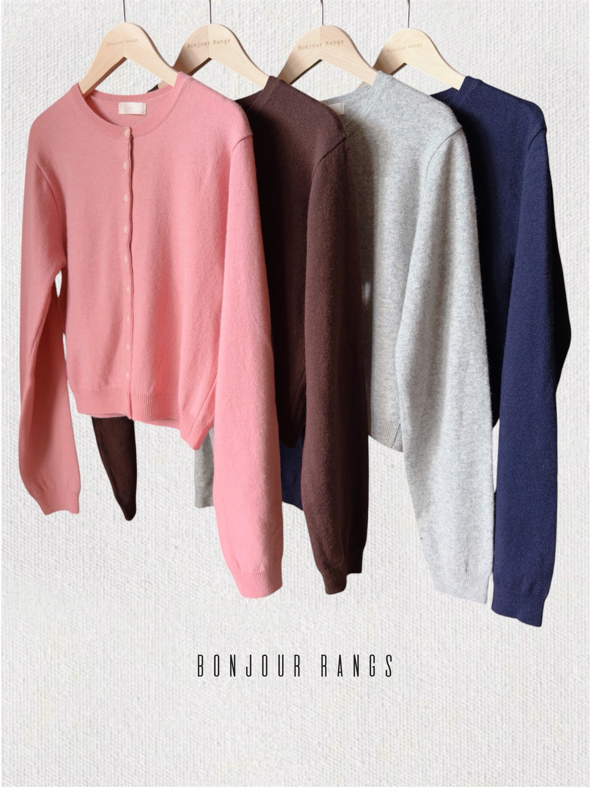 SOFT CASHMERE TOUCH CARDIGAN (Navy, Gray, Brown, Pink)