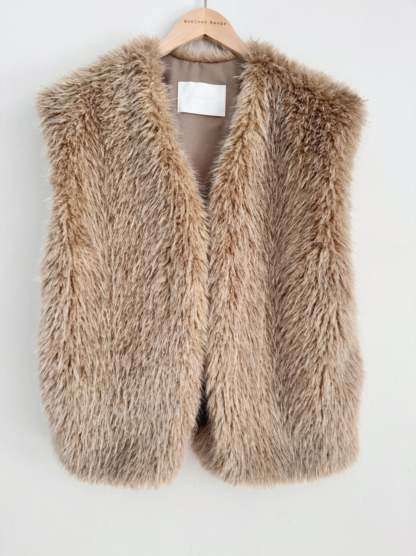 Moncher Fur Vest( ivory, beige)