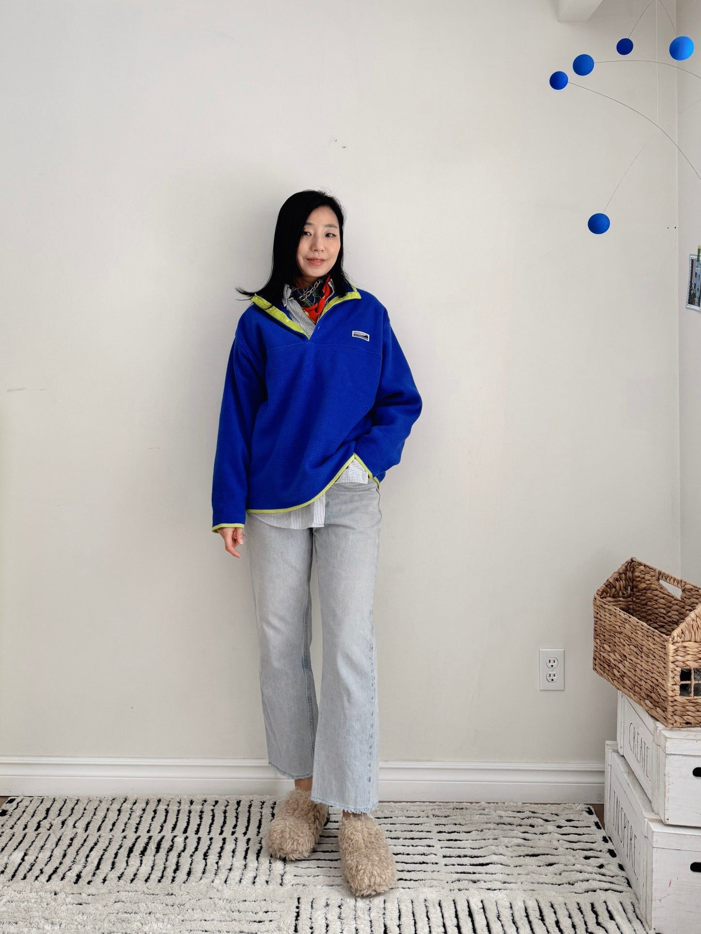 Snap Fleece Pullover (green, blue)